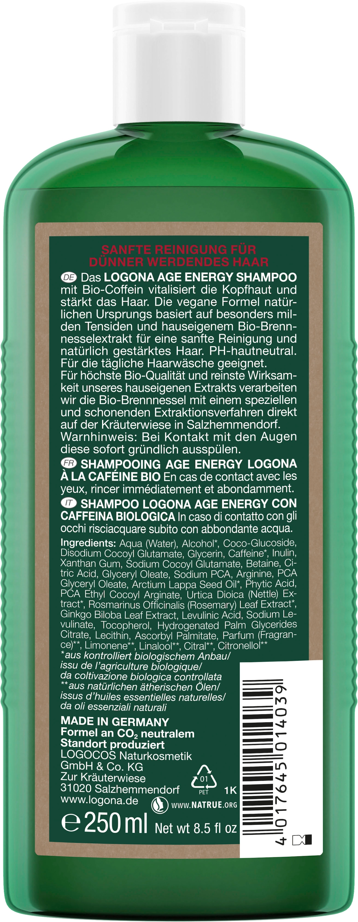 LOGONA Haarshampoo »Logona Age Energy Shampoo Bio-Coffein« bei OTTOversand