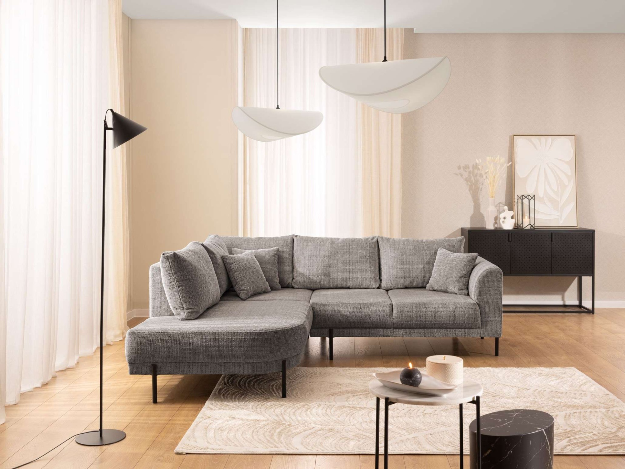 Home affaire Ecksofa »NELLIA L-Form mit Ottomane rechts oder links bestellbar, Breite 231 cm«