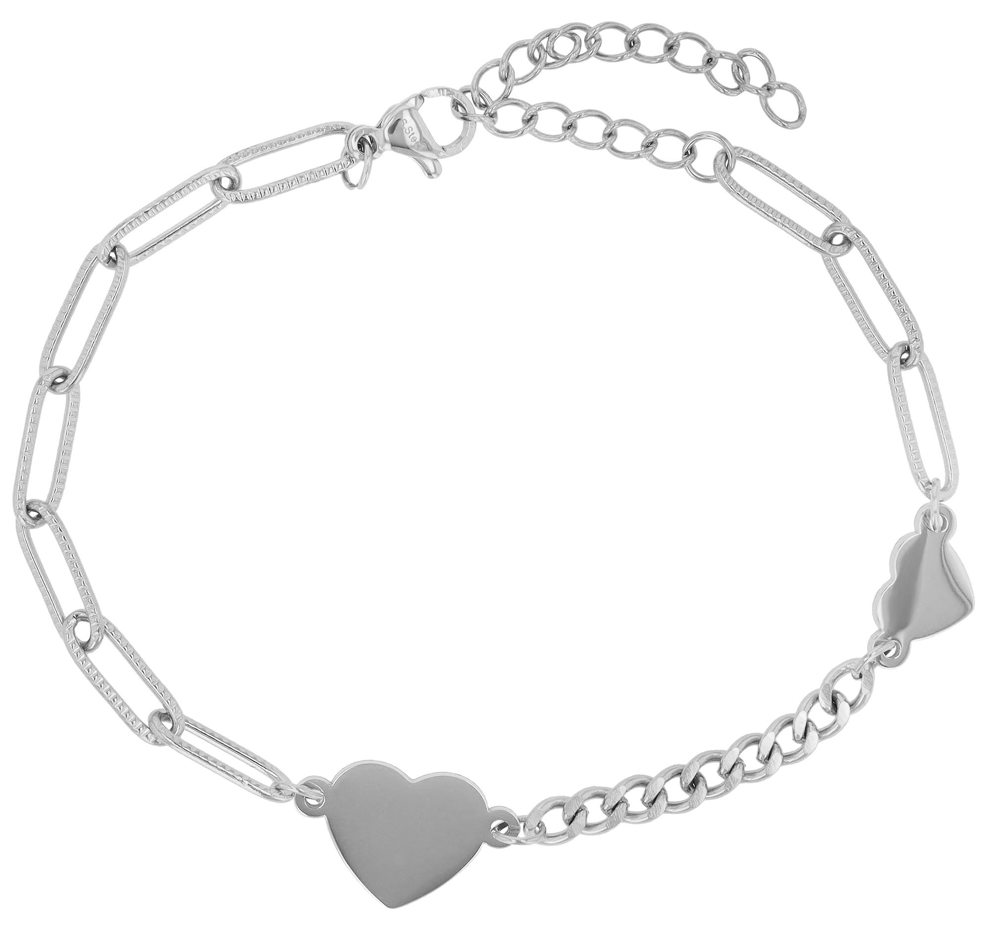 Adelia´s Armband »Damen Armband ¿ Herz aus Edelstahl 18 cm«