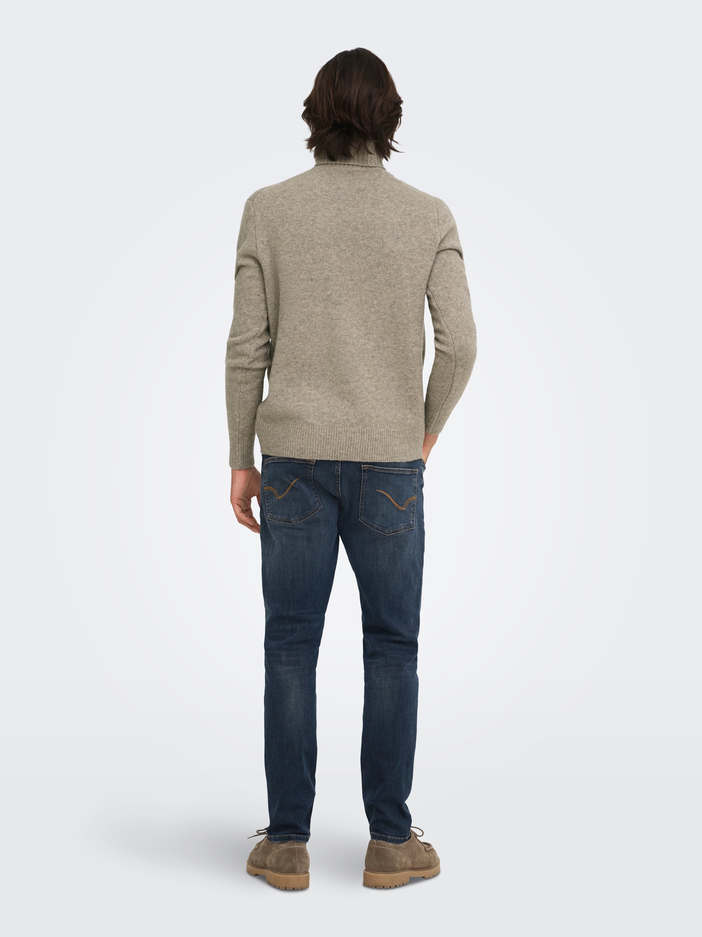 ONLY & SONS Rollkragenpullover »ONSRAY REG LS ROLL KNIT FRML« Materialmix, regular fit