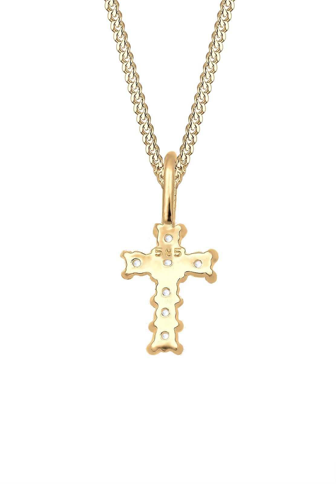 Elli Premium Silberkette »Halskette Kreuz Religion Glaube Symbol Topas 585 Gelbgold«