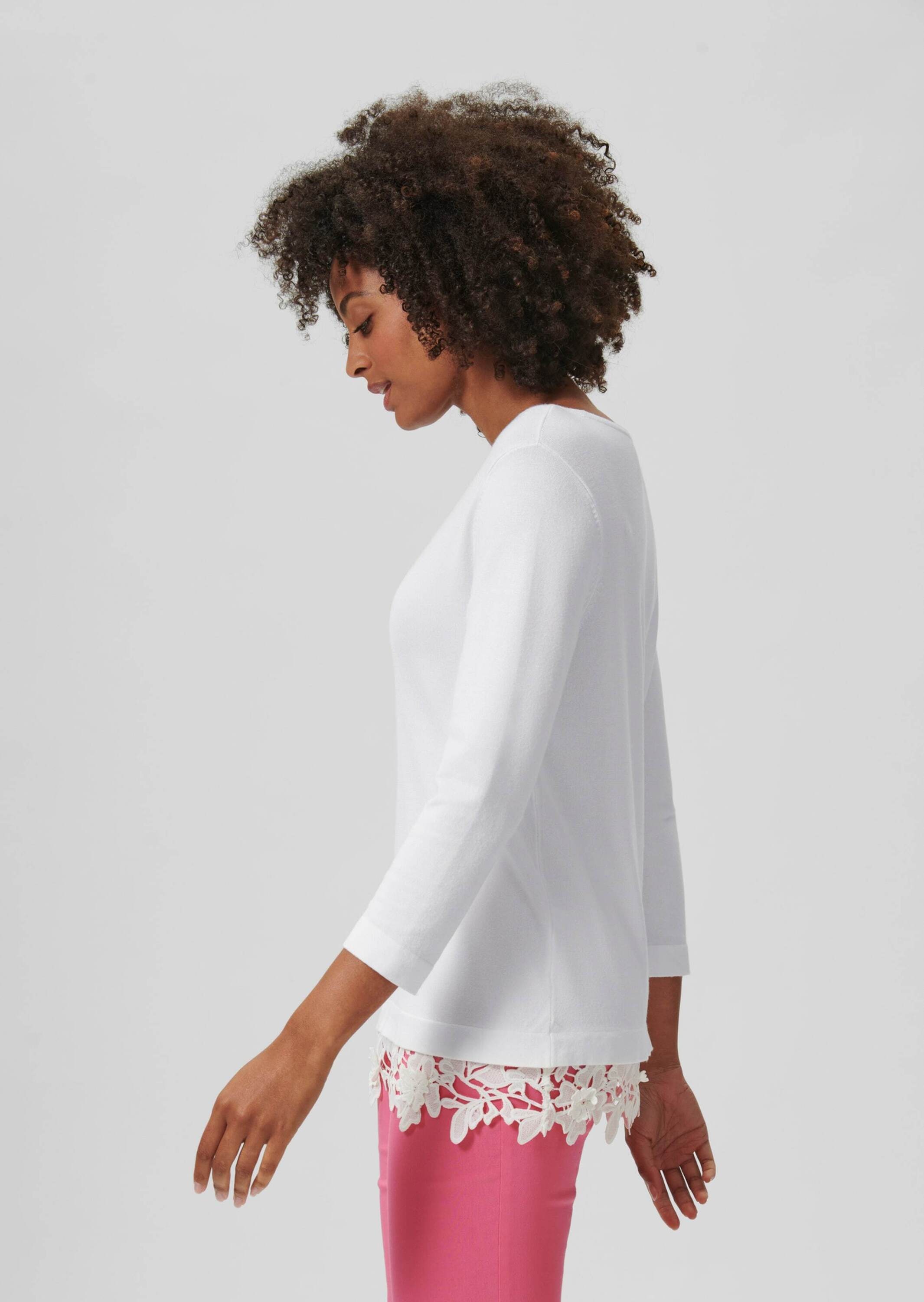 MADELEINE Longpullover »Pullover Pullover mit Spitzensaum«