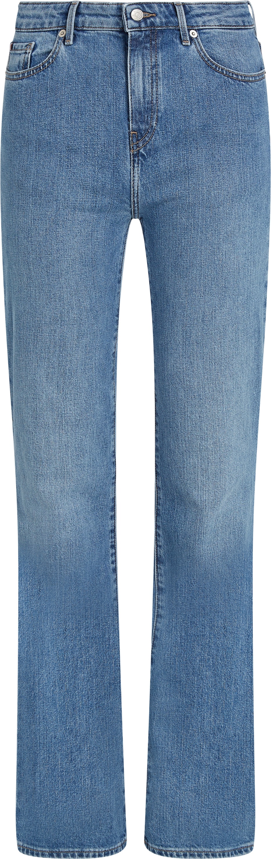 Tommy Hilfiger Bootcut-Jeans »Bootcut Regular Waist«, mittlere normale Leibhöhe, mit Bügelfalten, mit Nieten