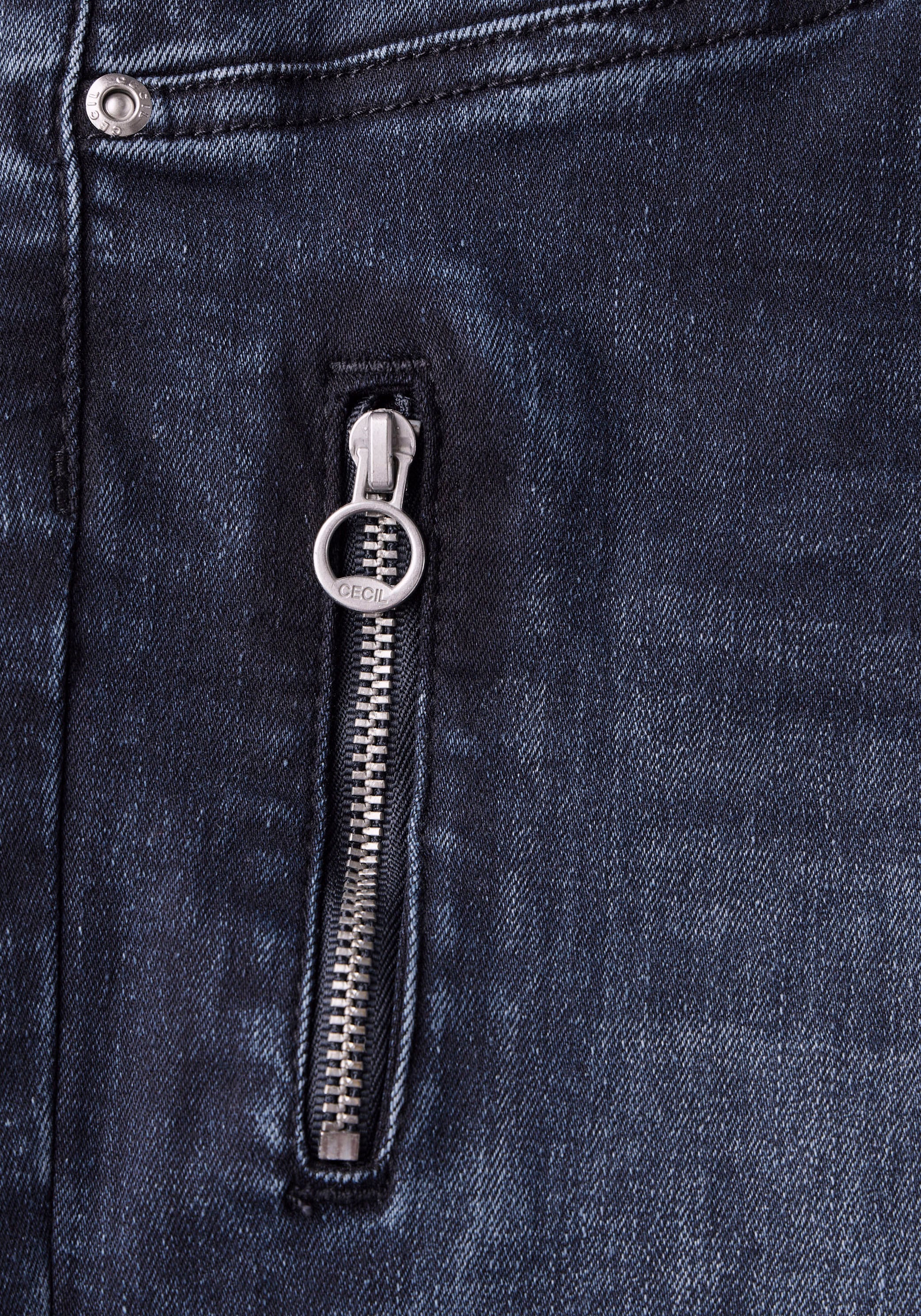 Cecil Slim-fit-Jeans »Style Toronto«, mit Reißverschlussdetail