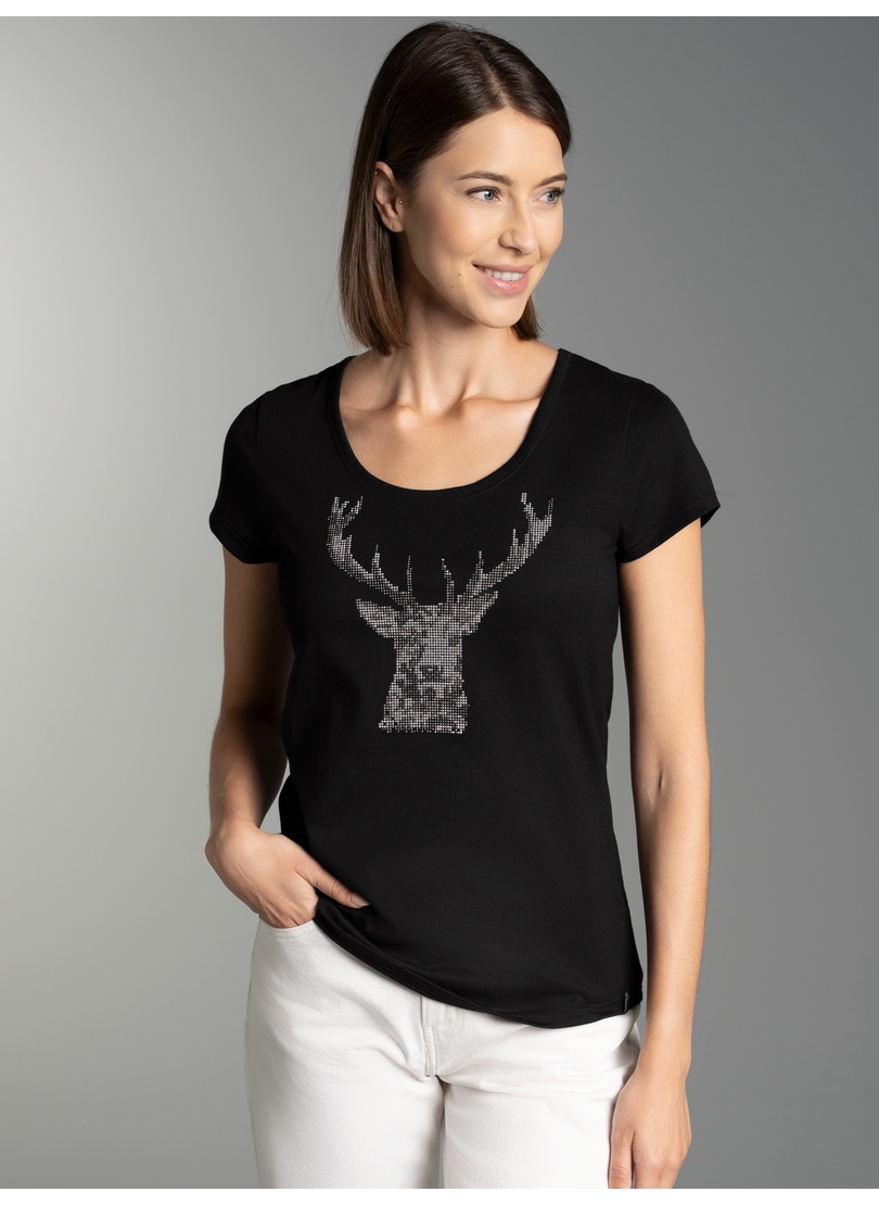 Trigema T-Shirt »TRIGEMA T-Shirt Glitzer-Hirsch«, (1 tlg.)