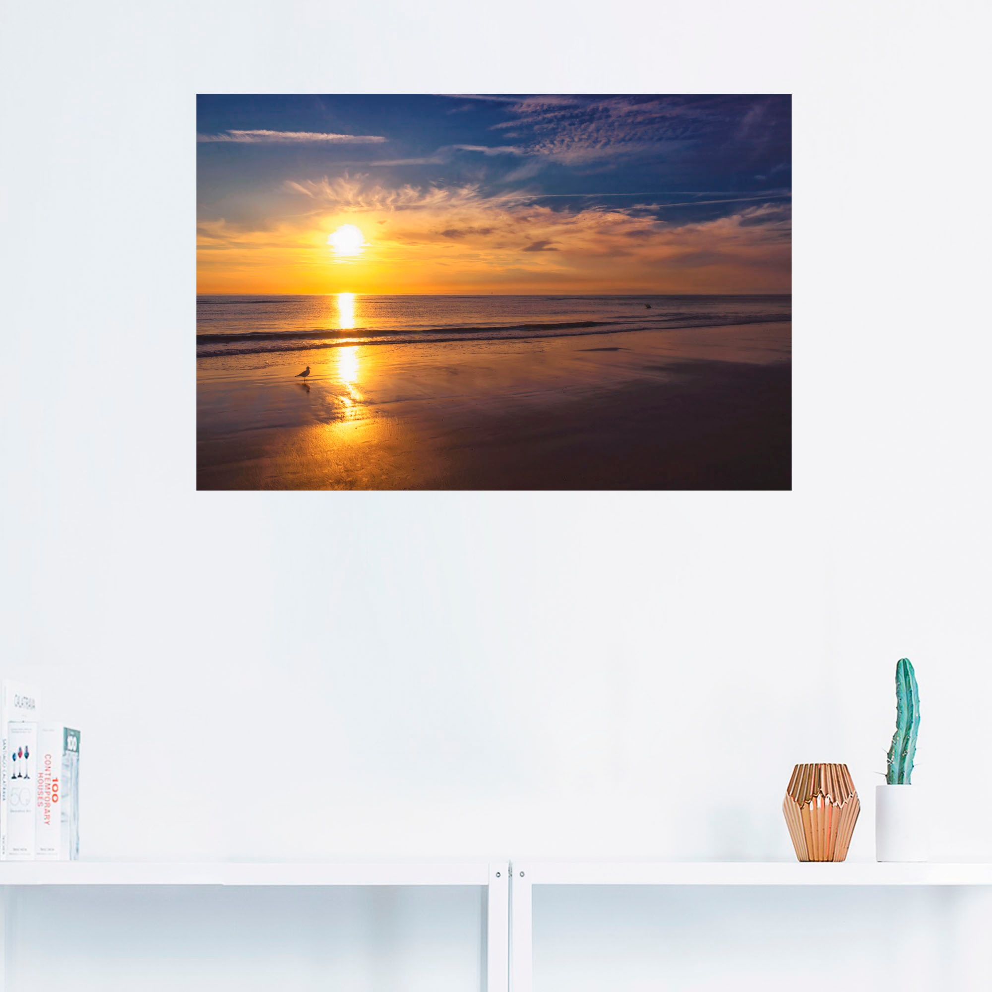 Artland Wandbild »Sonnenuntergang SPO«, Strand, (1 St.), als Alubild, Outdoorbild, Leinwandbild, Wandaufkleber, versch. Größen
