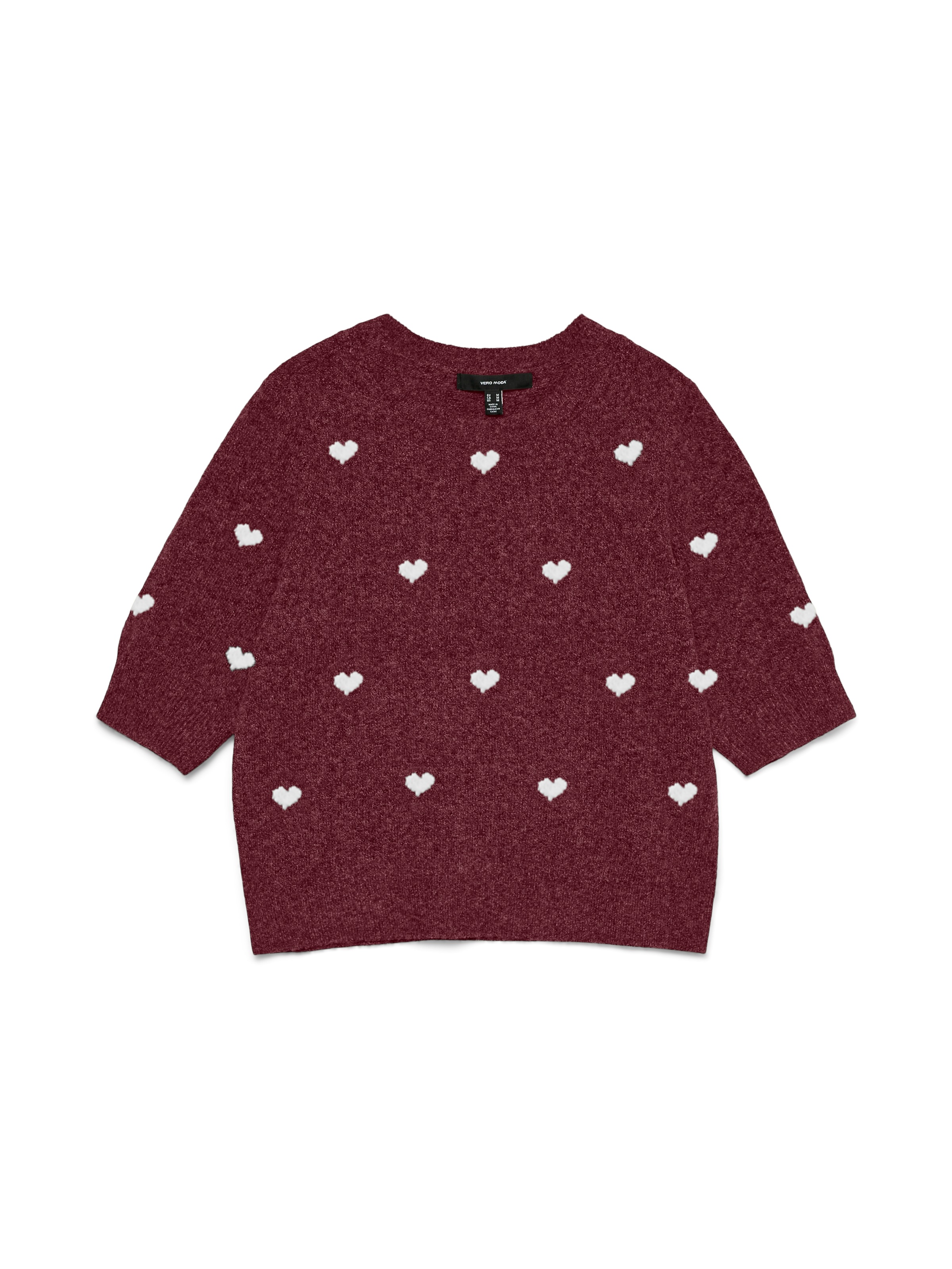 Vero Moda Kurzarmpullover »VMDOFFY INTARSIA 2/4 O-NK PULLOV GA NOOS« Materialmix, Stretch, regular fit