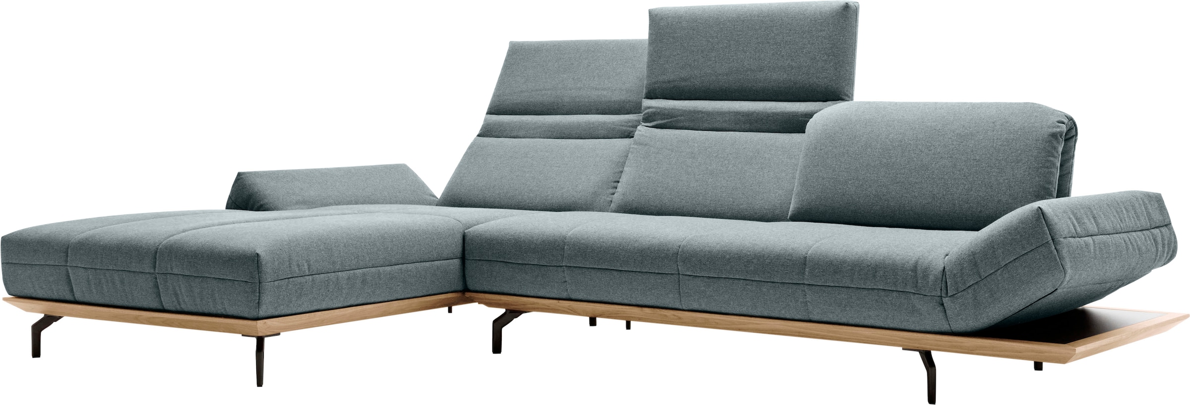 Creation BY ROLF BENZ Ecksofa »CR.420, Designecksofa, L-Form«, in 2 Qualitäten, Holzrahmen in Eiche Natur oder Nußbaum, Breite 293 cm