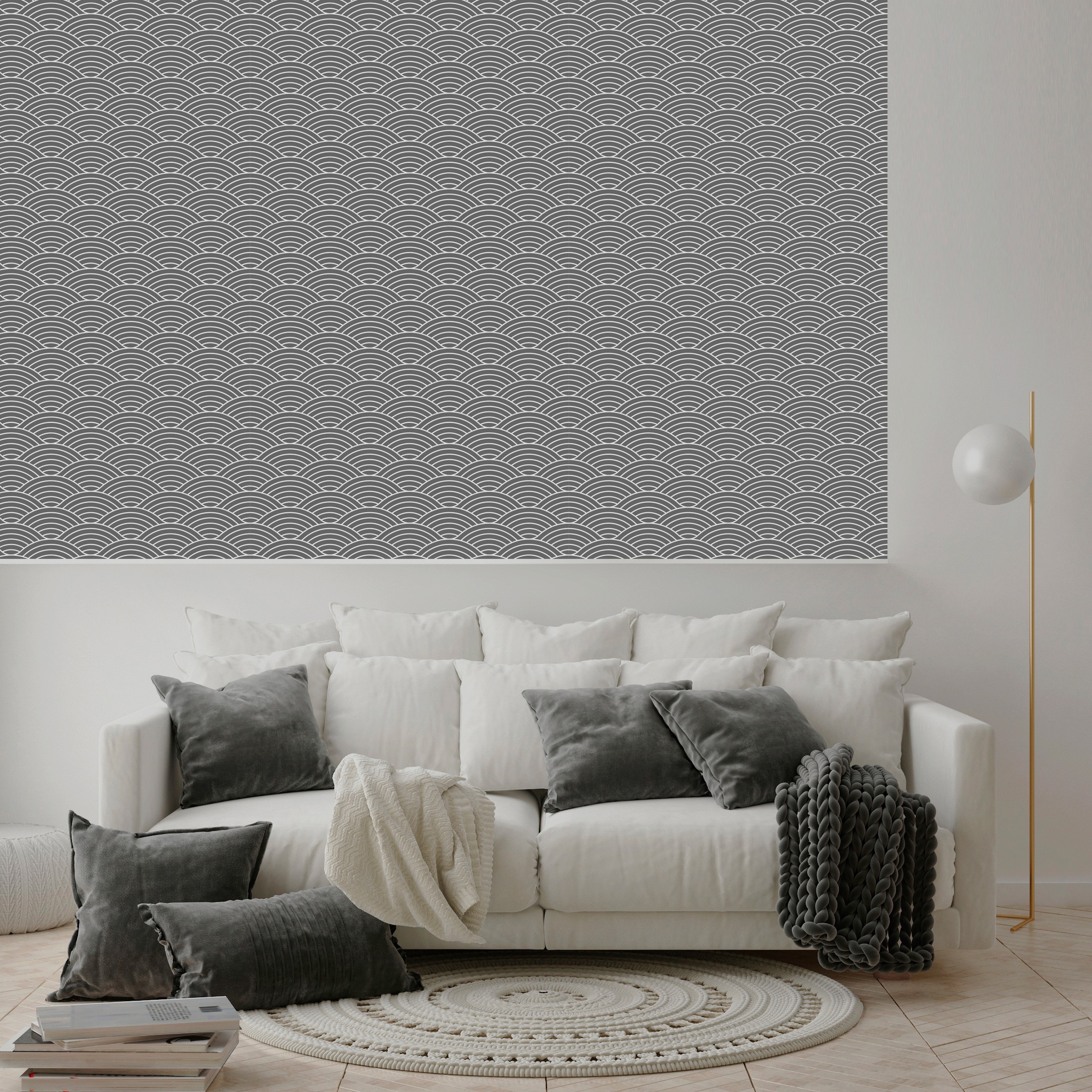 queence Vinyltapete »Lenia«, gemustert-Farbverlauf-bedruckt-abstrakt, 90x250cm, selbstklebend, kinderleichte Anbringung, Sticker