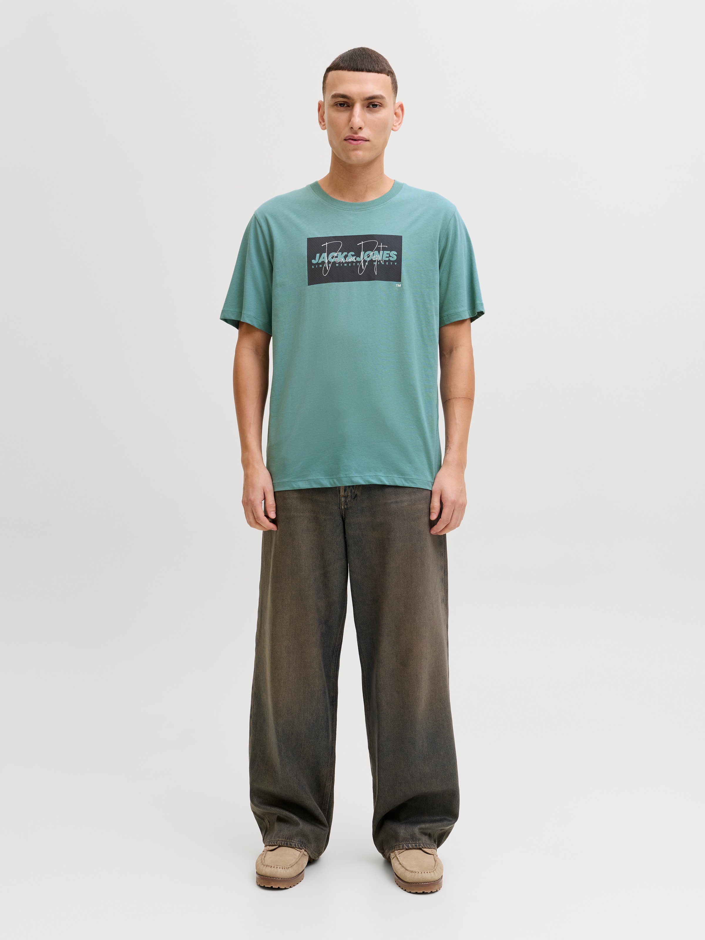 Jack & Jones Rundhalsshirt »JJCOLE PRINT TEE SS CREW NECK«