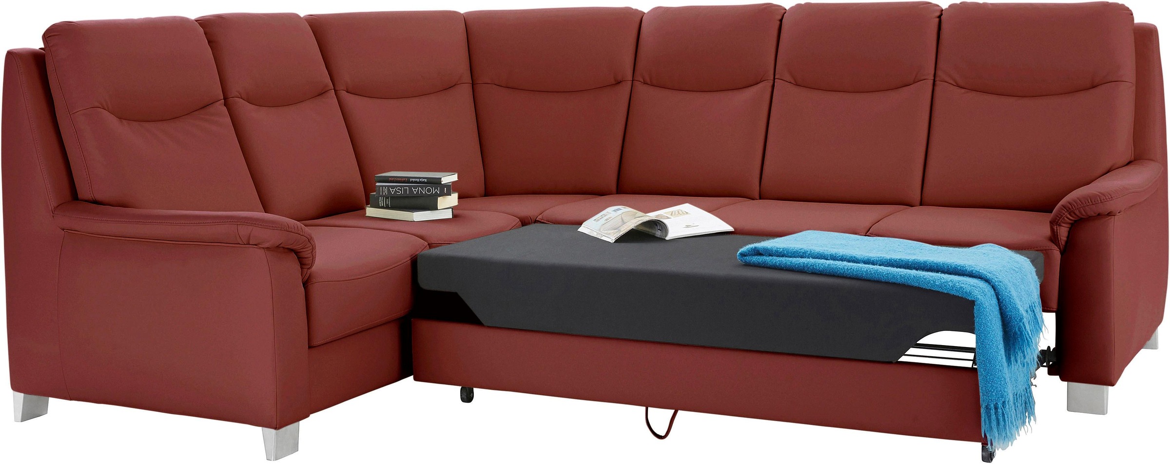 sit&more Ecksofa »Boccaccio L-Form« mit Federkern und Kopfteilverstellung, wahlweise mit Bettfunktion