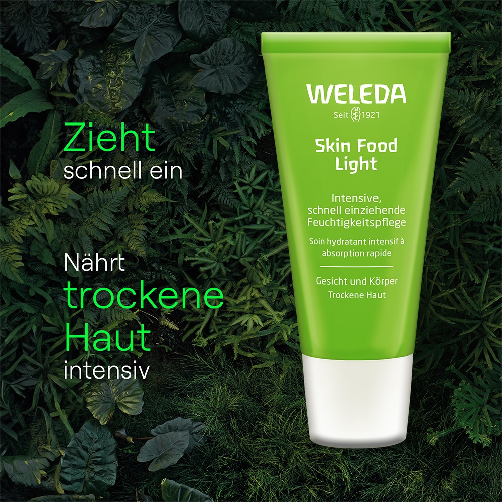 WELEDA Feuchtigkeitscreme »Weleda Skin Food Light« Feuchtigkeitspflege für Gesicht & Körper, zieht schnell ein