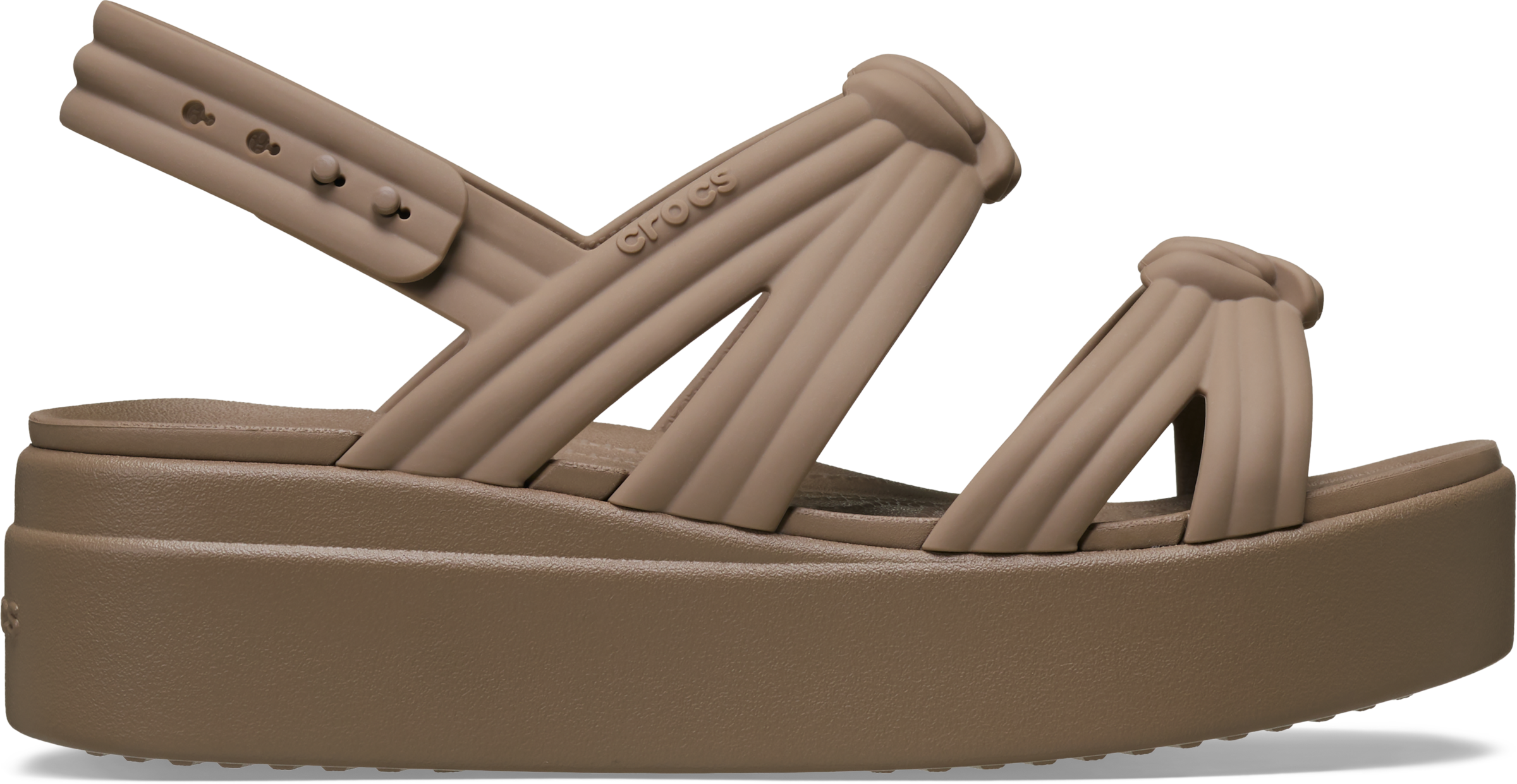 Crocs Keilsandalette »Brooklyn Knot Low Wedge«  Sommerschuh, Plateausandalette, Urlaubsschuh mit weichem Fußbett