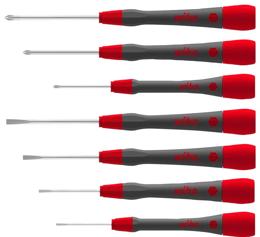 Wiha Schraubendreher »Feinschraubendreher PicoFinish® Schlitz, Phillips (42991)«, (Set), 7-tlg., mit extra-leichtgängiger Drehkappe für eine optimale Führung