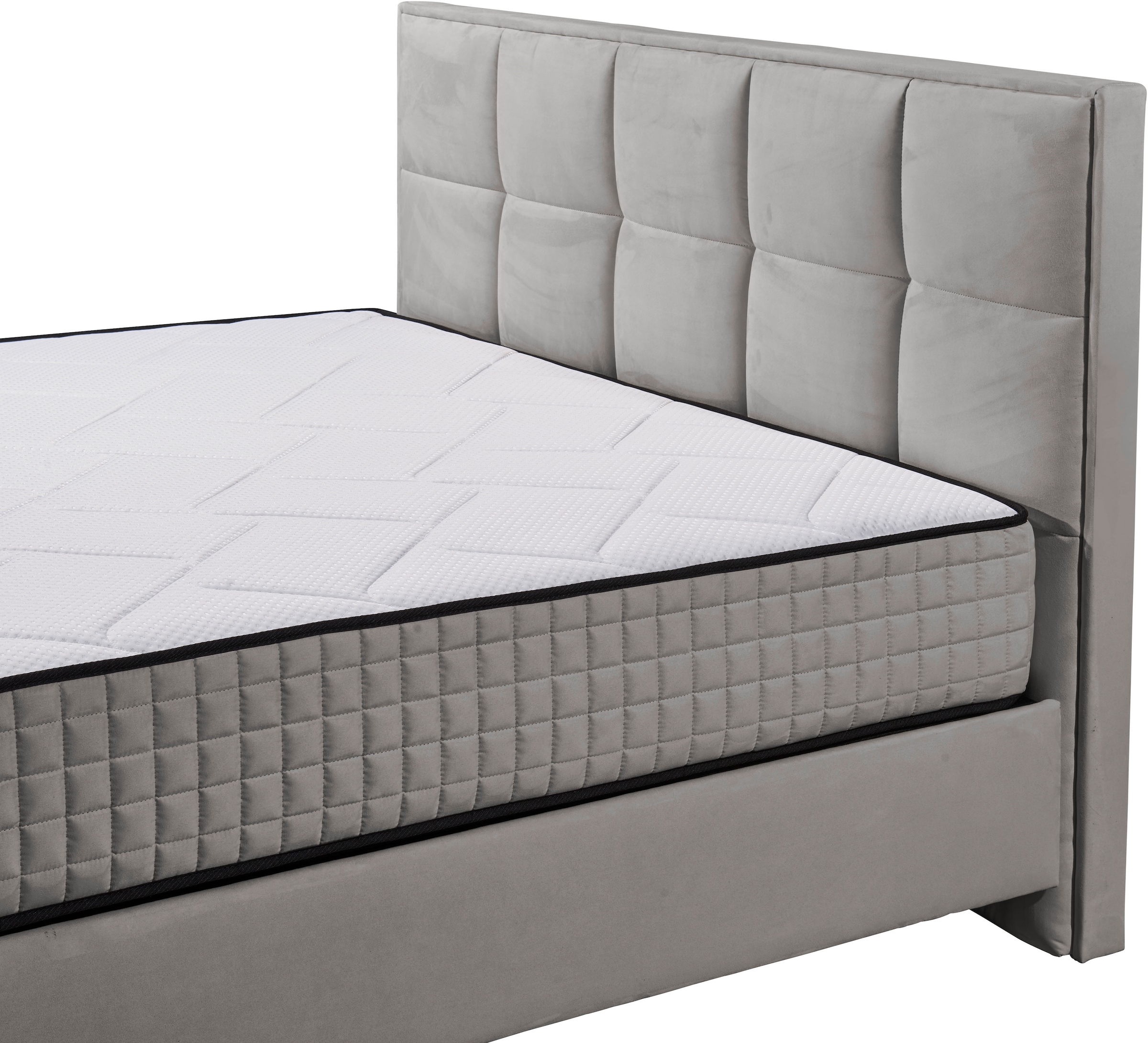 ED EXCITING DESIGN Boxbett »Monroe inkl. Bettkasten, erhältlich in den Breiten 160cm & 180cm«, Duo-Matratze - feste Seite mit Kokosmatte