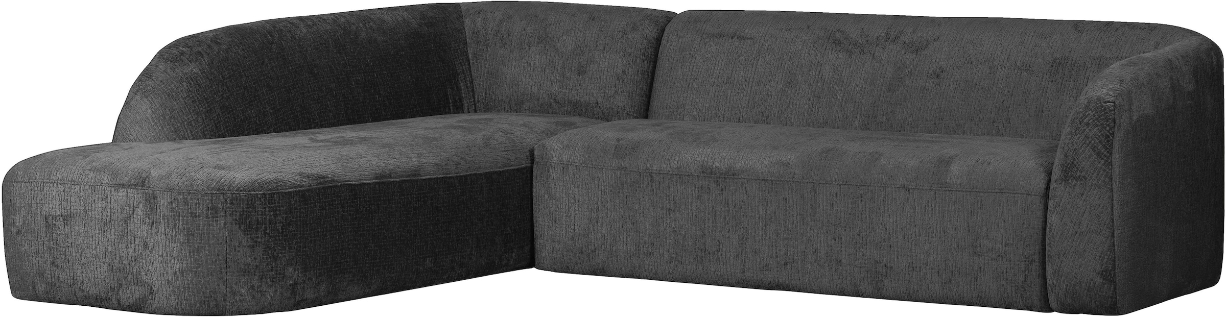 WOOOD Ecksofa »Sloping Bezug mit Zickzack-Federung, H 77 x B 274 x T 225/87 cm« Jacquard-Velvet, Tragkraft 250 kg, Ausgezeichnete Verschleißfestigkeit