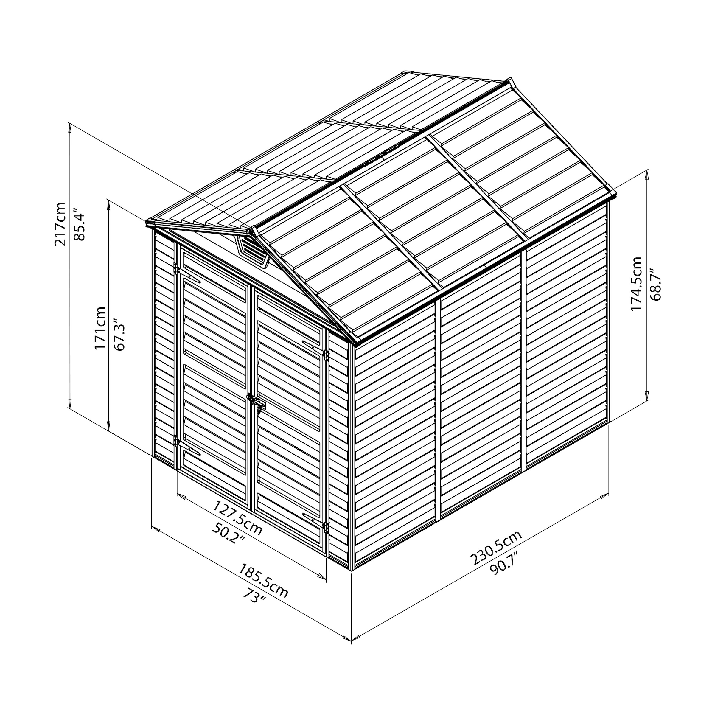 Palram - Canopia Gerätehaus »Skylight 6x8«, Kunststoff