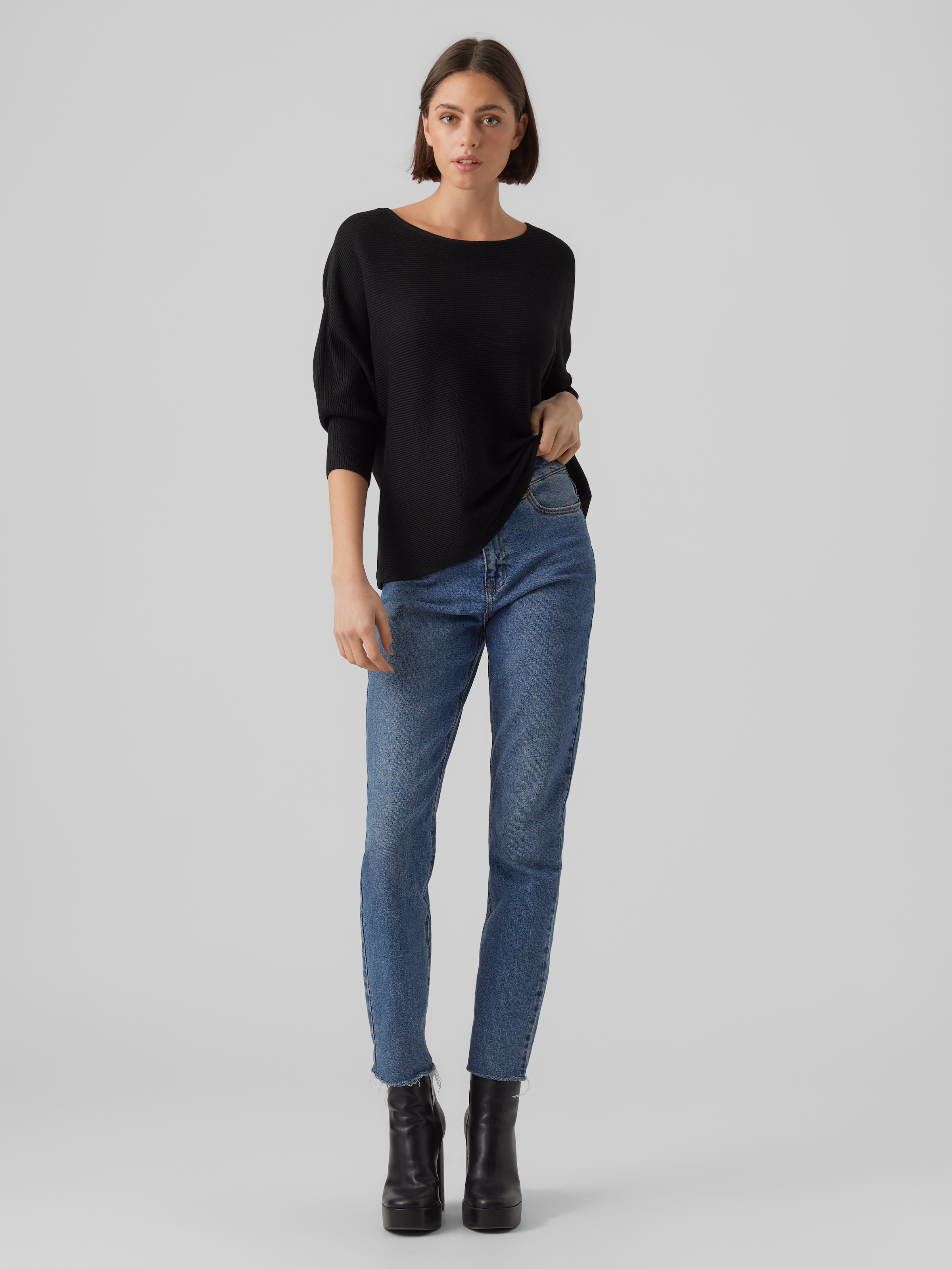 Vero Moda 3/4 Arm-Pullover »VMNORA 3/4 BOATNECK BLOUSE NOOS« mit Fledermausärmeln