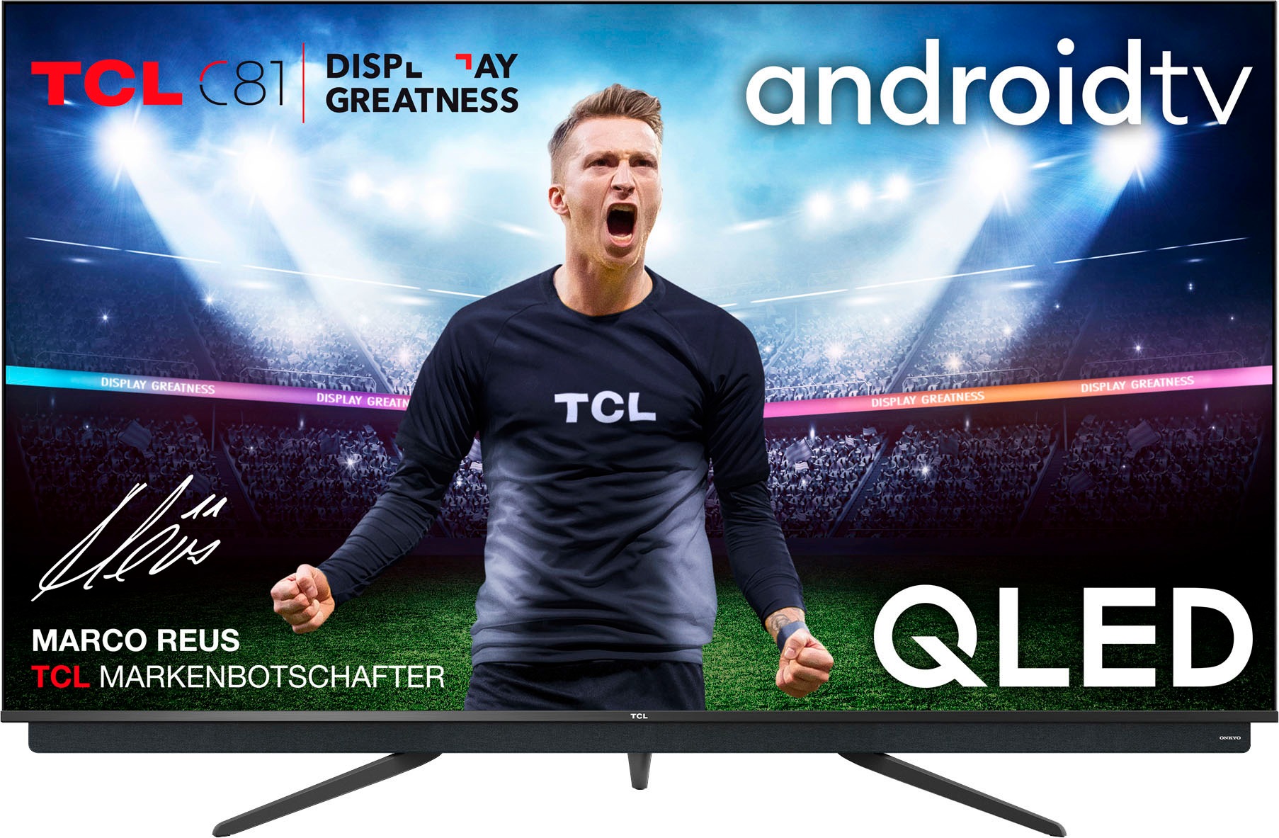 TCL QLED-Fernseher »75C815X1«, 189 cm/75 , 4K Ultra HD, Smart-TV, integrierter ONKYO Soundbar-Android TV Sprachfernbedienung