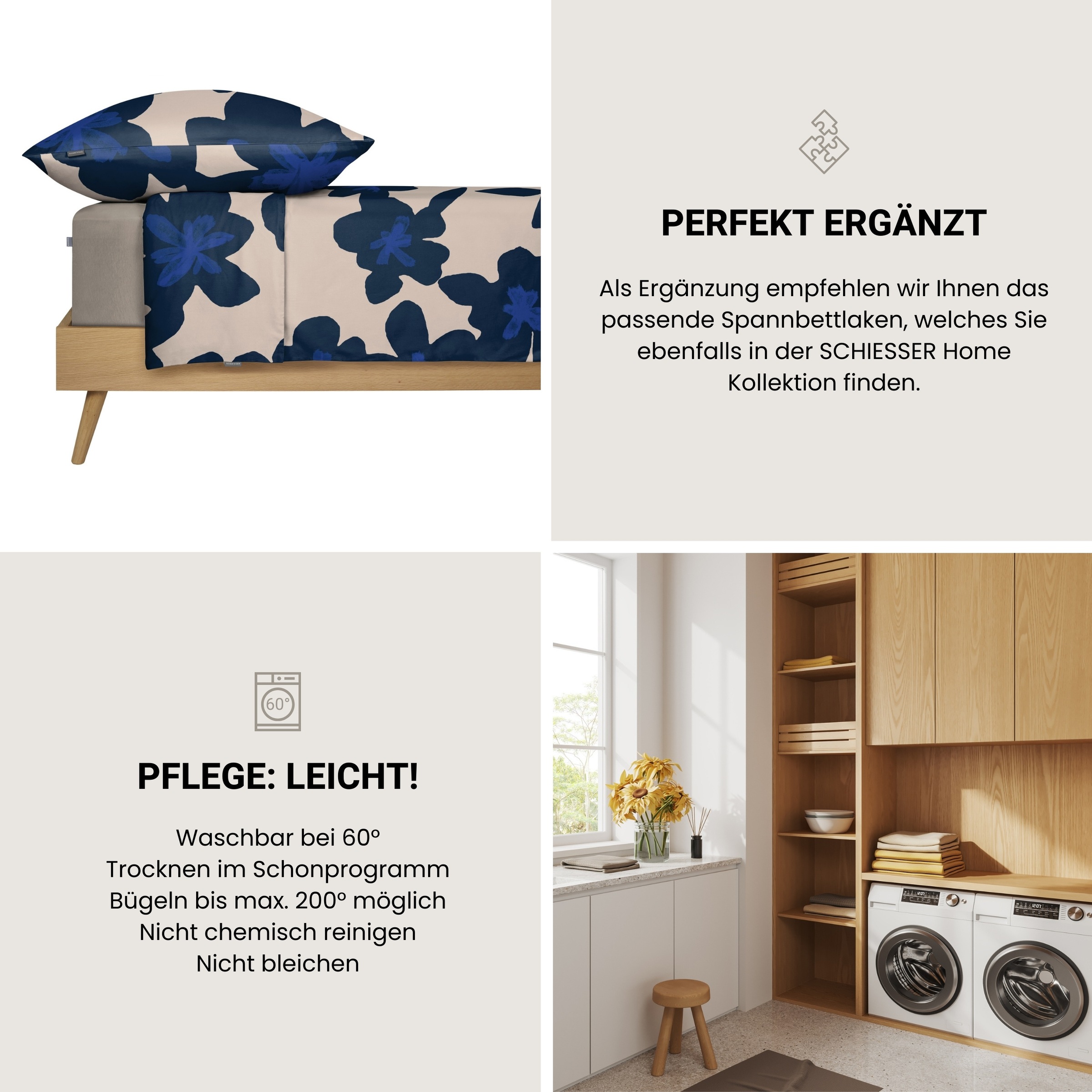 Schiesser Bettwäsche »Blossom aus weicher Baumwolle mit floralem Muster« 2 tlg. MADE IN GREEN by OEKO-TEX®