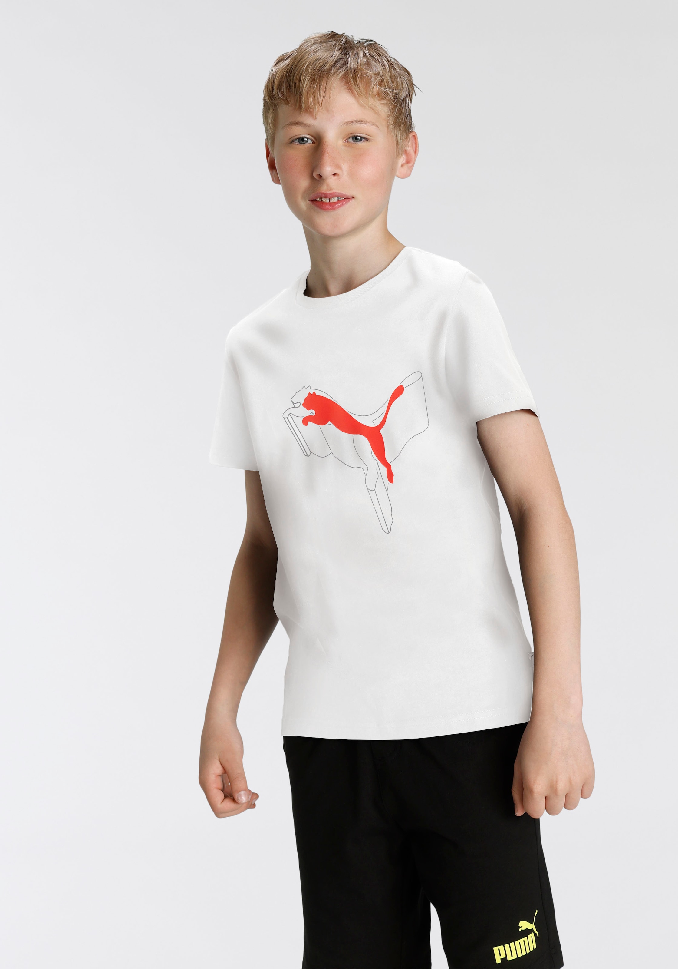 PUMA T-Shirt »ESS+ LOGO LAB GRAPHIC TEE B«, Für Kinder und Jugendliche