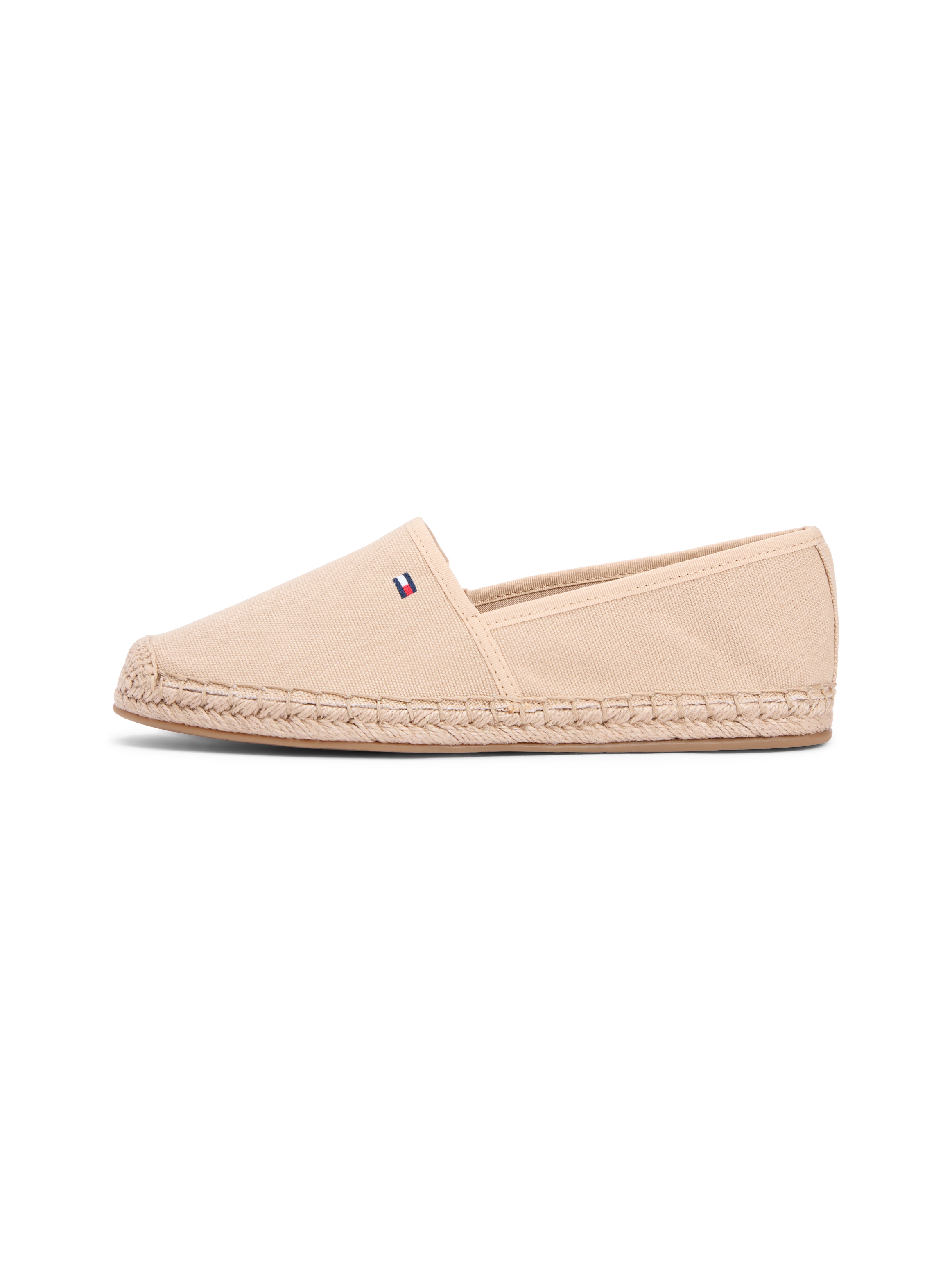 Tommy Hilfiger Espadrille »FLAG CANVAS ESPADRILLE«  ,Slipper,Flats,Bequemschuh mit Jutebezug und Ziernähten, schmale Form