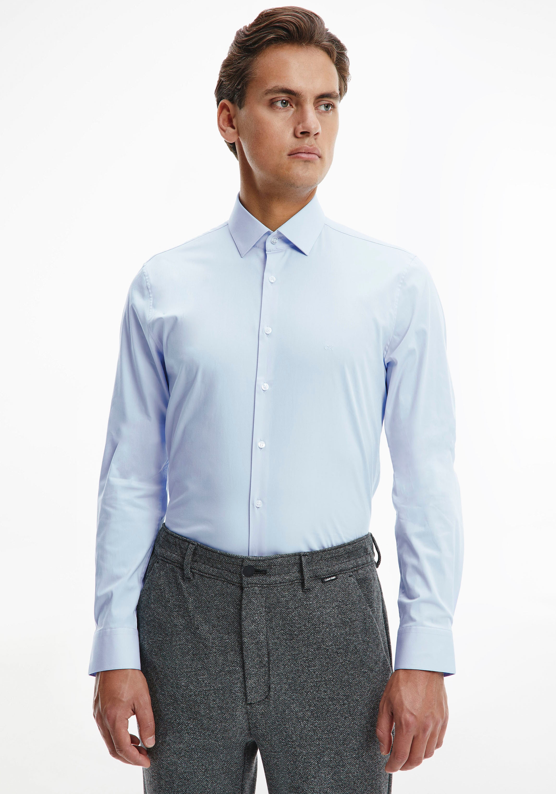Calvin Klein Businesshemd »POPLIN STRETCH SLIM SHIRT«, mit Kentkragen  bestellen bei OTTO