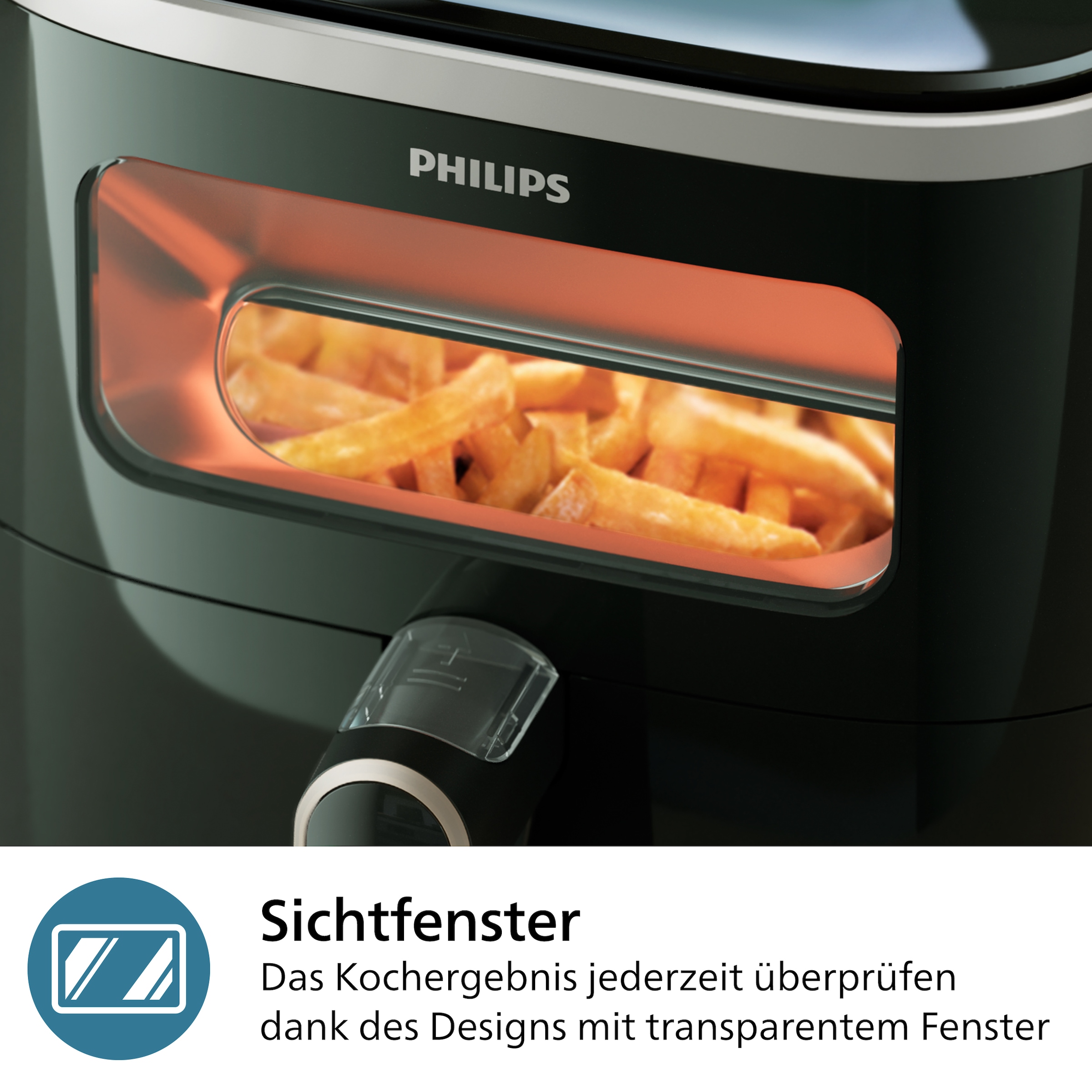 Philips Heißluftfritteuse »Airfryer XL HD9257/88 mit 5,6 l, Sichtfenster«, 1700 W, RapidAir Technologie, Digitalem Display