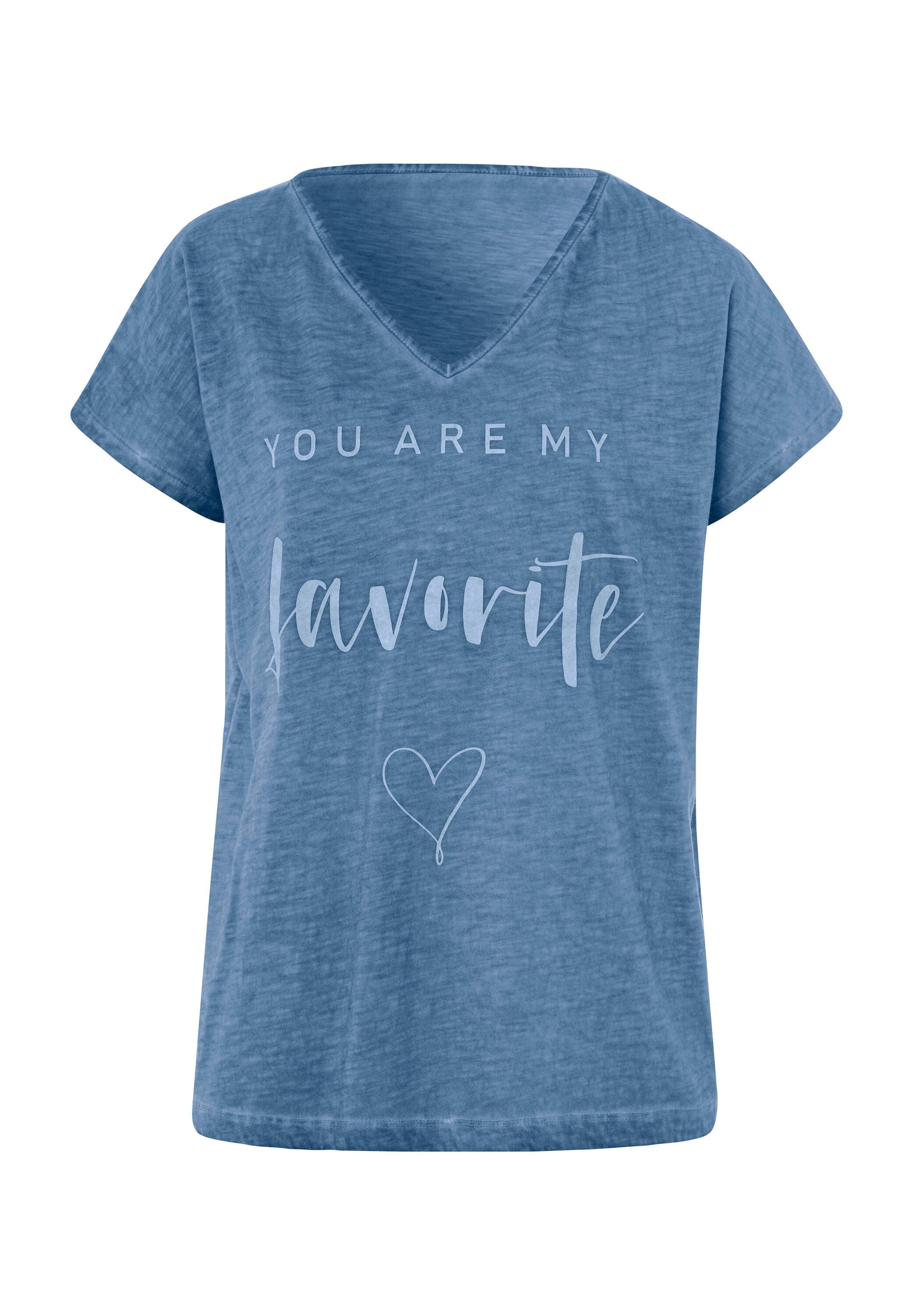heine T-Shirt »Shirt Print-Shirt mit Oil-dyed-Waschung«