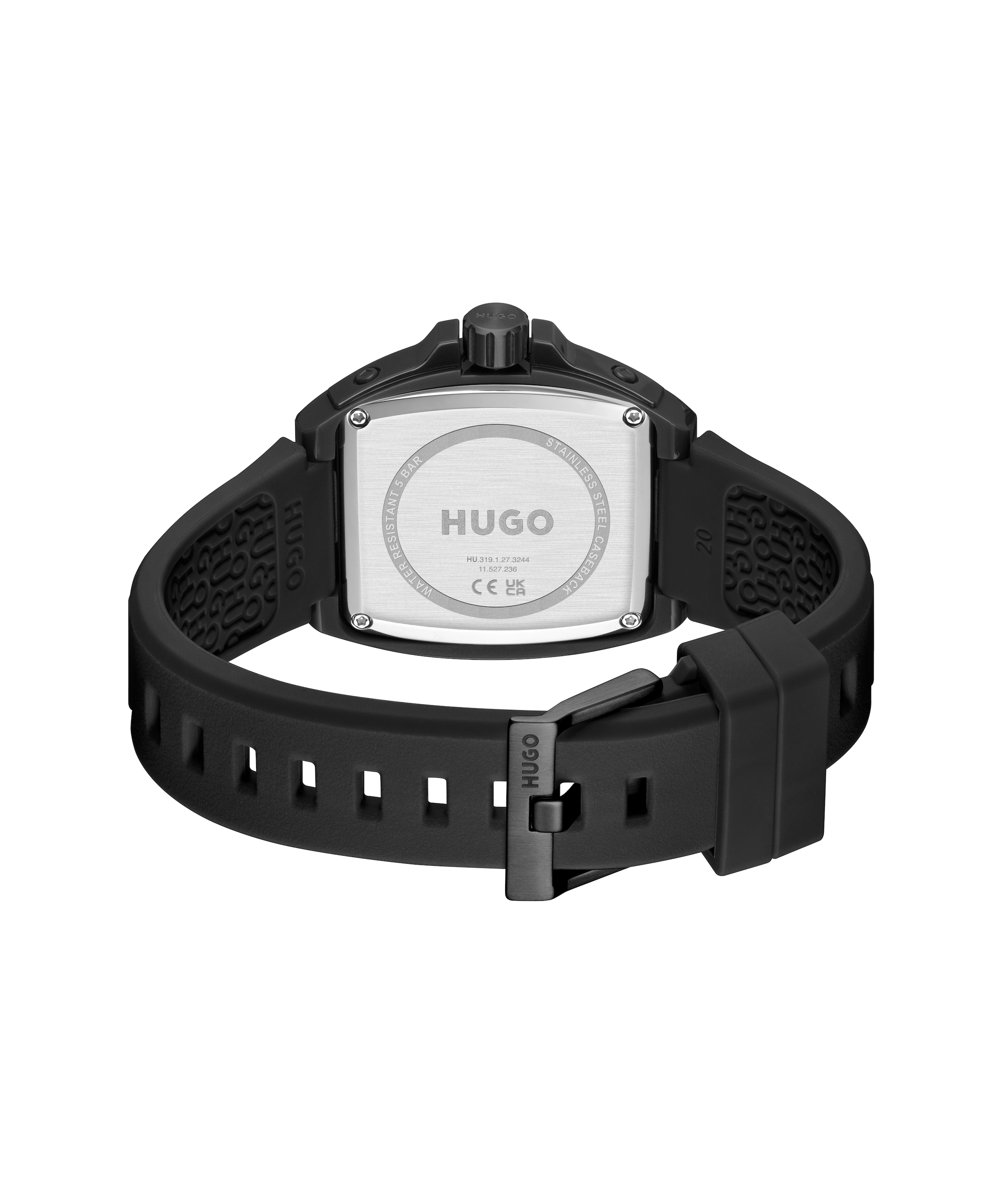 HUGO Quarzuhr »#HUGO ID« Armbanduhr, Damenuhr, Herrenuhr, Silikonarmband, analog, Tag