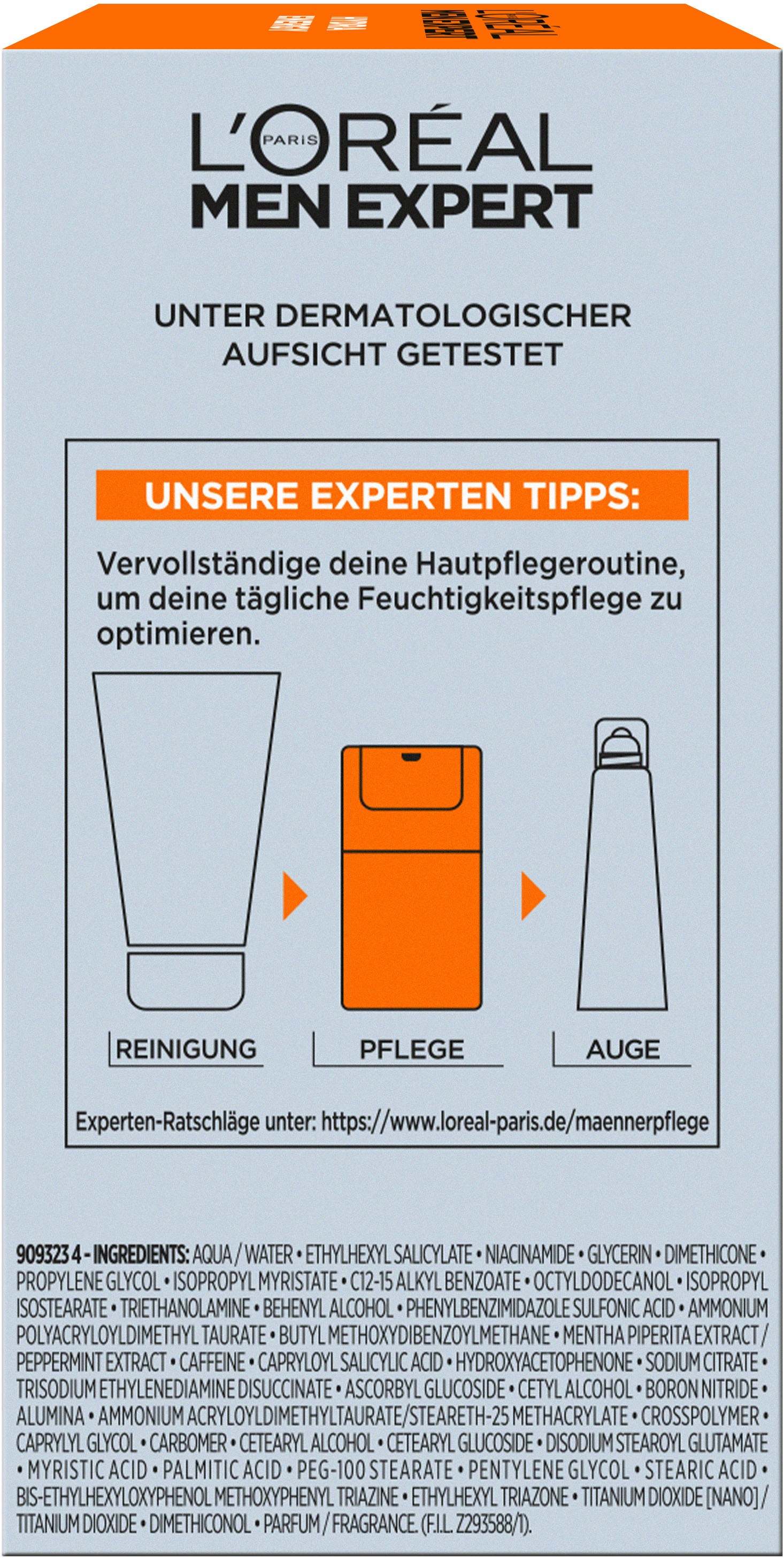 L'ORÉAL PARIS MEN EXPERT Gesichtsgel »Hydra Energy 24H Pflege LSF15«, mit Lichtschutzfaktor
