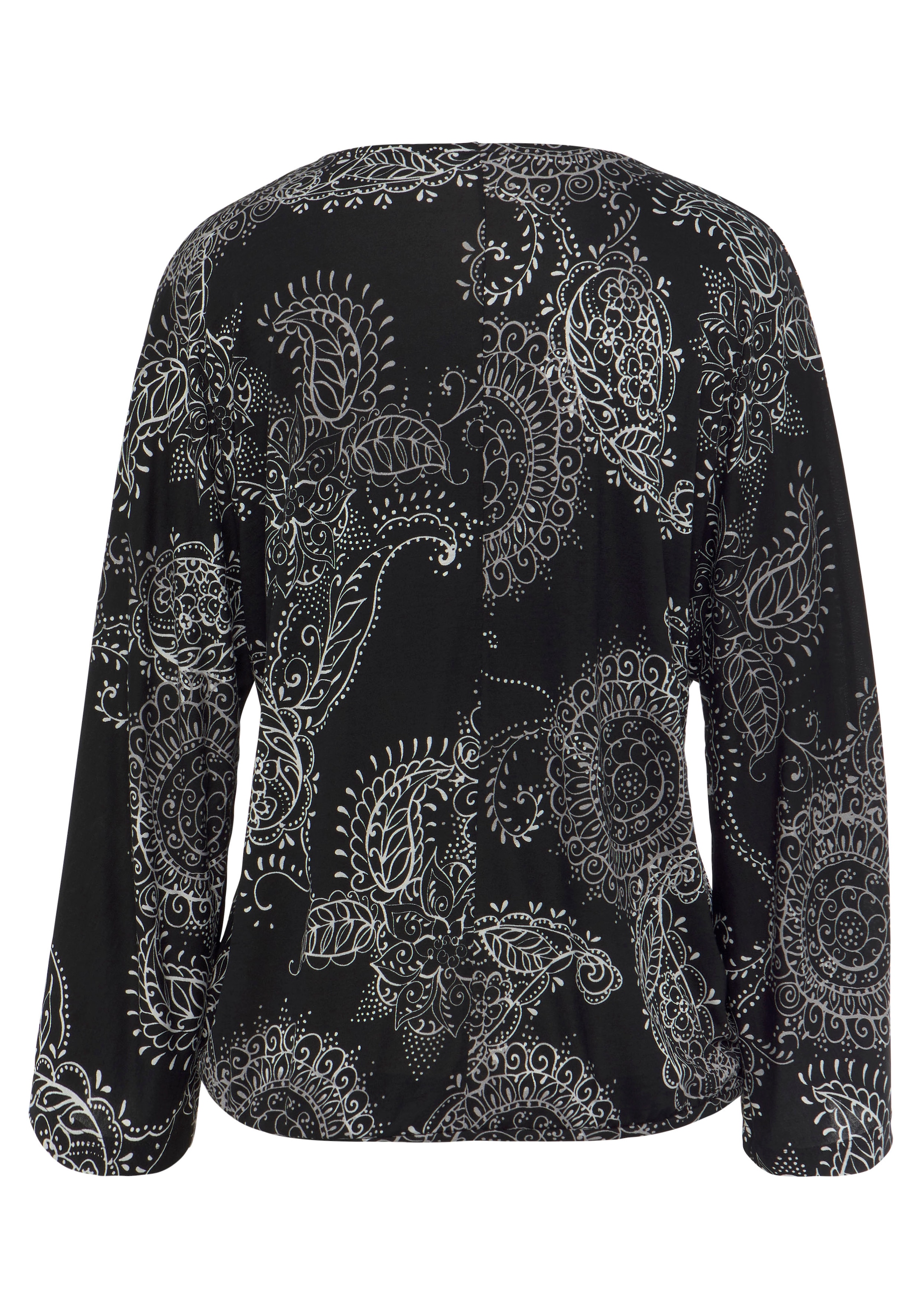 Vivance 3/4-Arm-Shirt, mit Alloverprint und V-Ausschnitt, Blusenshirt, Langarmshirt