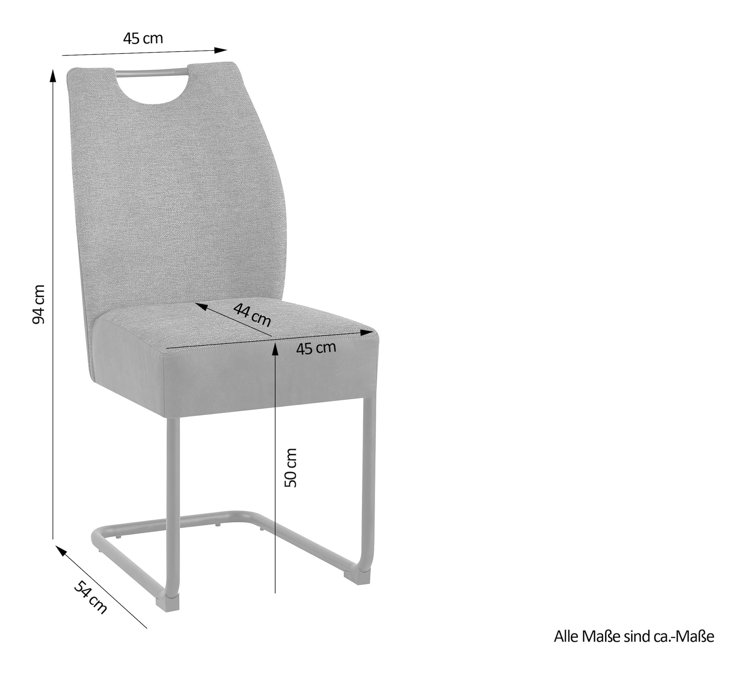 byLIVING Freischwinger »Peter-XXL 2er-Set«, (Set), 2 St., Webstoff-Microfaser VINTAGE, mit gemütlicher Federkernpolsterung und XXL Belastbarkeit bis zu 150kg