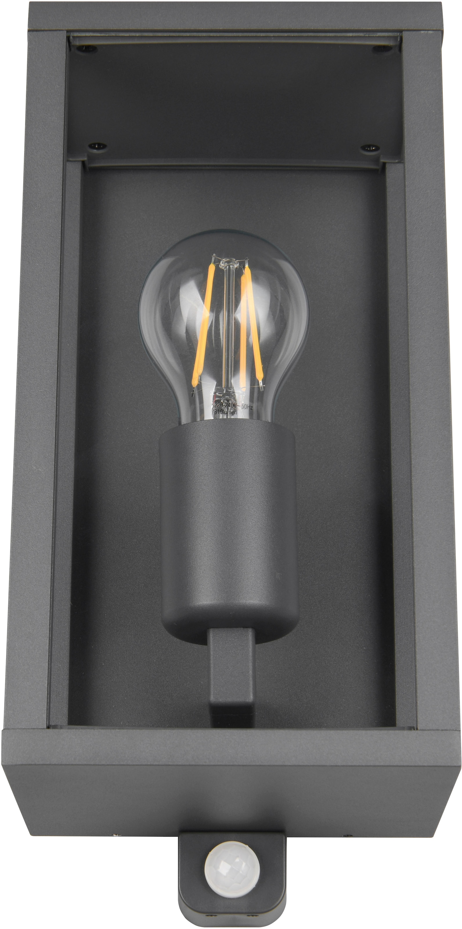 TRIO Leuchten Außen-Wandleuchte »GARONNE, Outdoor Wandlampe exkl 1x E27 max 60W, Hauswand-Leuchte« E27 1 Stk. warmweiß - kaltweiß Garten Wandleuchte IP44 mit Bewegungsmelder, Leuchtdauer einstellbar