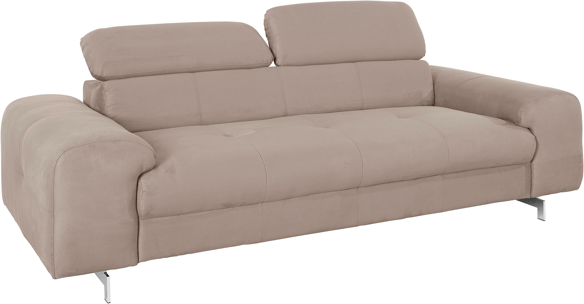COTTA 3-Sitzer »Chef«, Big-Sofa mit Kopfteilverstellung, edle Metallkufen