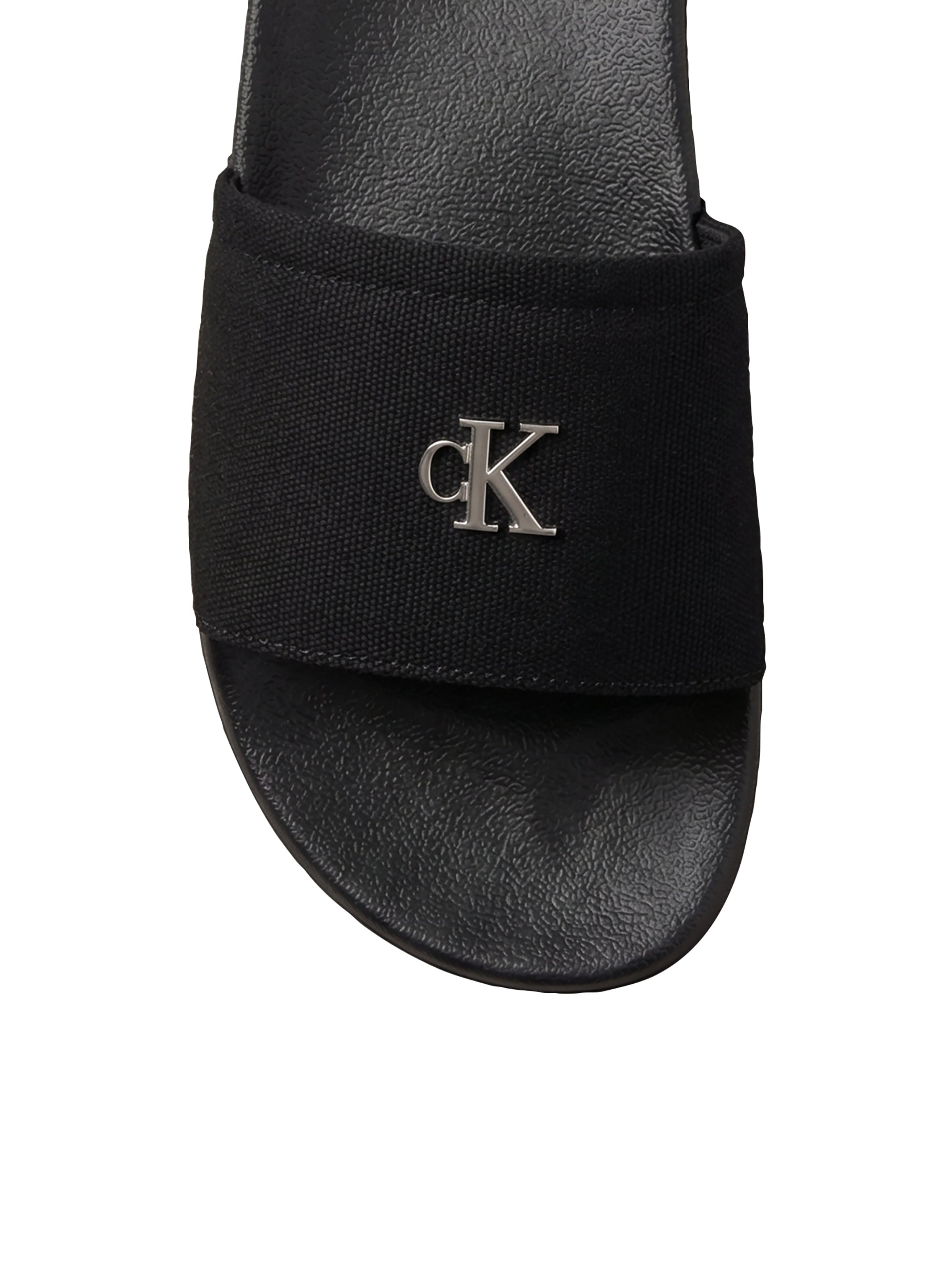 Calvin Klein Pantolette »ESS SLIDE CANVAS HDW«  Strandschuh, Badeschuh, Flat mit Logo