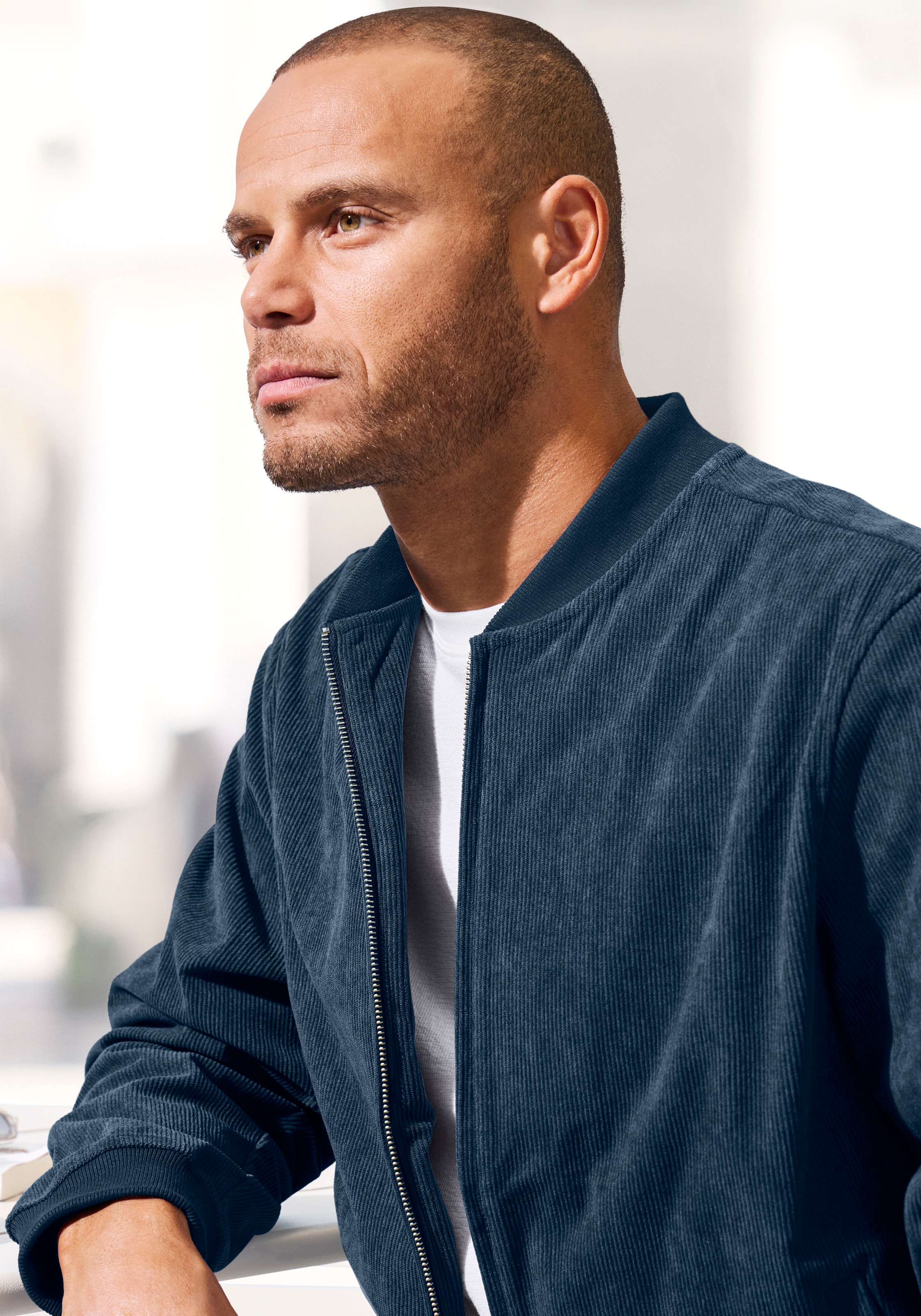 H.I.S Cordjacke »- Blouson mit Reißverschluss« , Pilotenjacke / Übergangsjacke aus Cord, regular fit