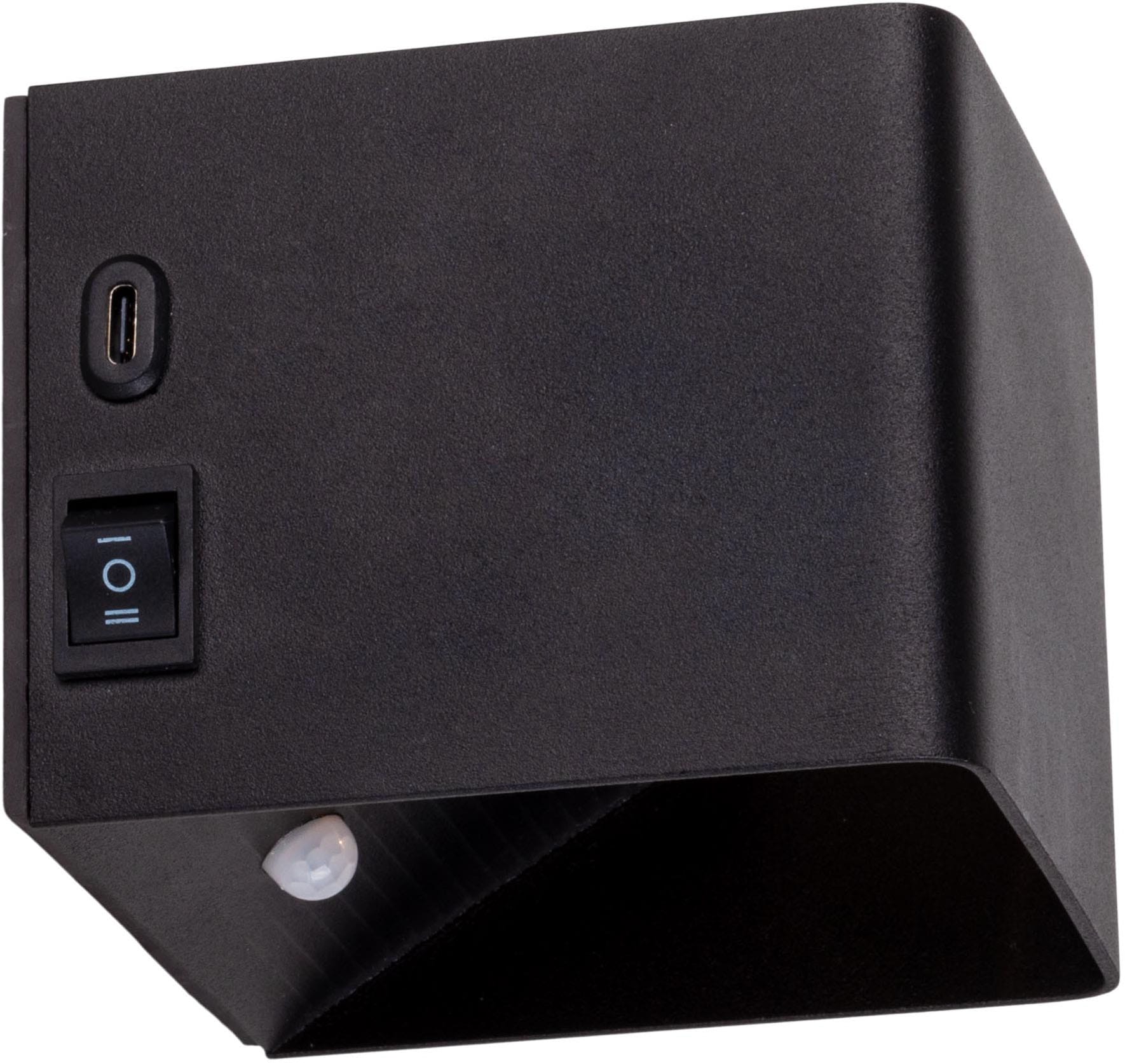 näve LED Wandleuchte »Cube« LED-Modul 1 Stk. Warmweiß Akku, magnetisch, Bewegungssensor, Memory, USB-C, Kippschalter