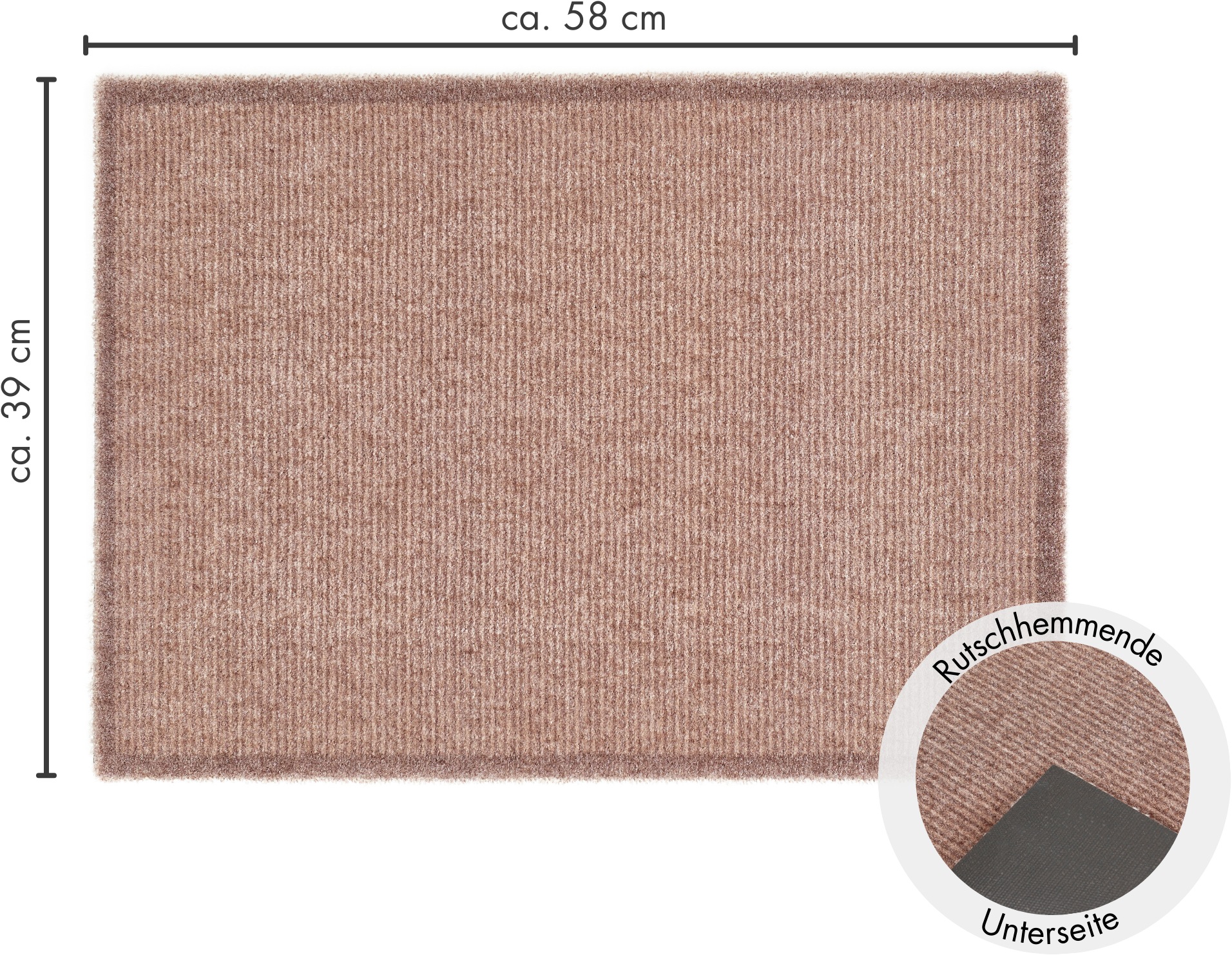 Barbara Becker Fußmatte »Gentle Schmutzfangmatte & Läufer, Made in Belgium«, rechteckig, 10 mm Höhe, Schmutzfangteppich, Schmutzmatte, dezentes Streifen Design, waschbar