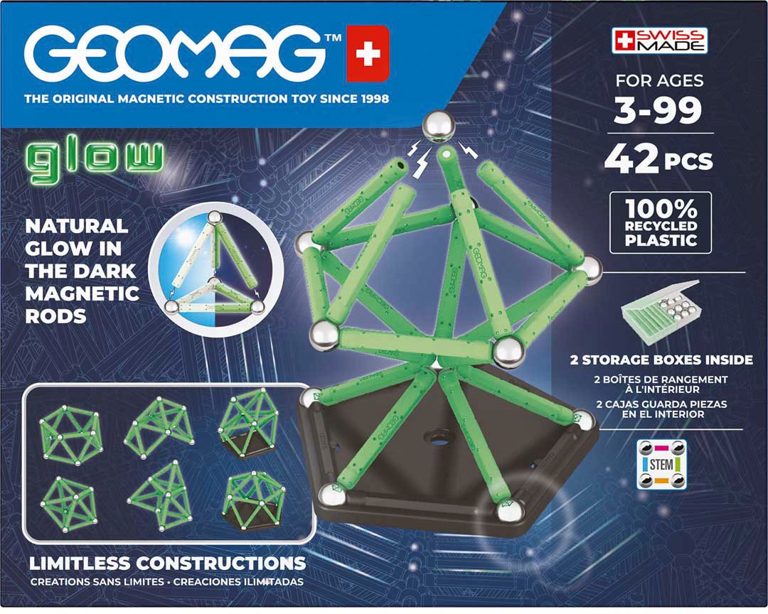 Geomag™ Magnetspielbausteine »GEOMAG™ Glow, Recycled«, (42 St.), aus recyceltem Material