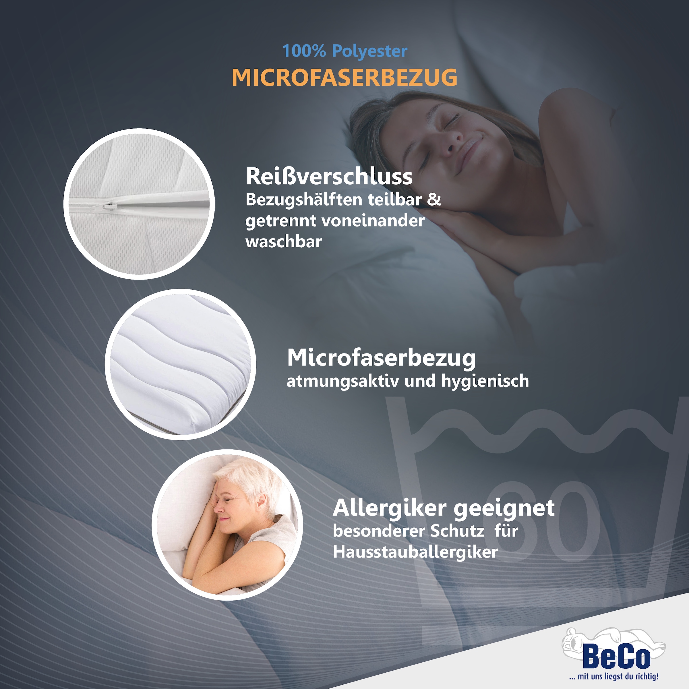 Beco Komfortschaummatratze »Matratze Dream Flex, 7-Zonen-Komfortschaummatratze, diverse Größen« 18 cm hoch Raumgewicht: 28 kg/m³ 1 Stk. tlg. Note 1,3 SEHR GUT*, feiner, hygienischer Mikrofaser-Bezug
