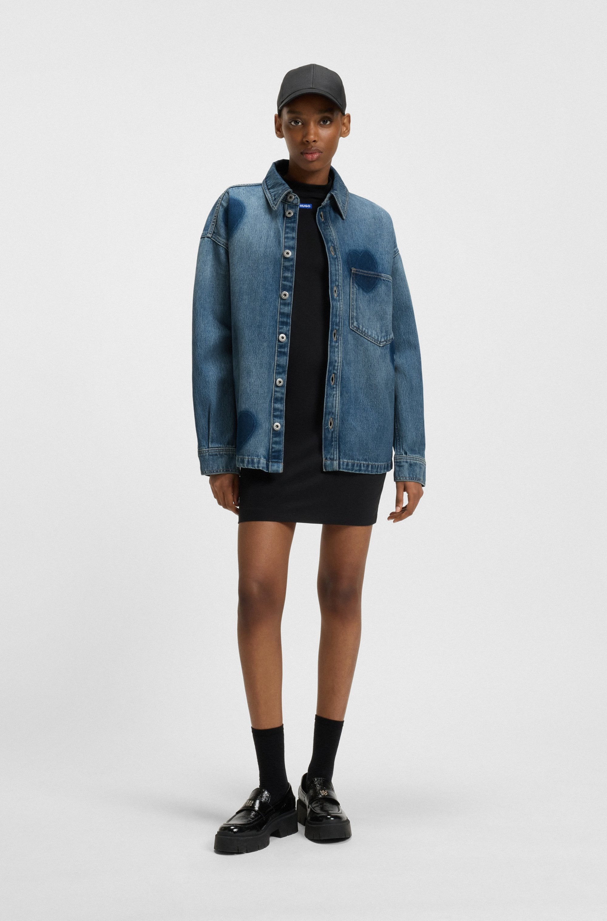 HUGO Blue Jeanshemd »Garesa«, im Relaxed Fit, mit Laserdruck