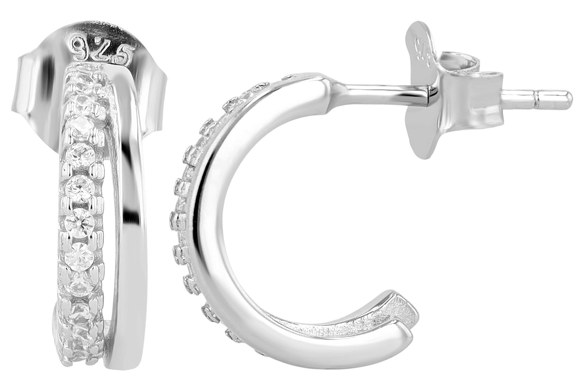 Adelia´s Paar Ohrstecker »Damen Ohrringe ¿ Ohrstecker aus 925 Silber mit Zirkonia«