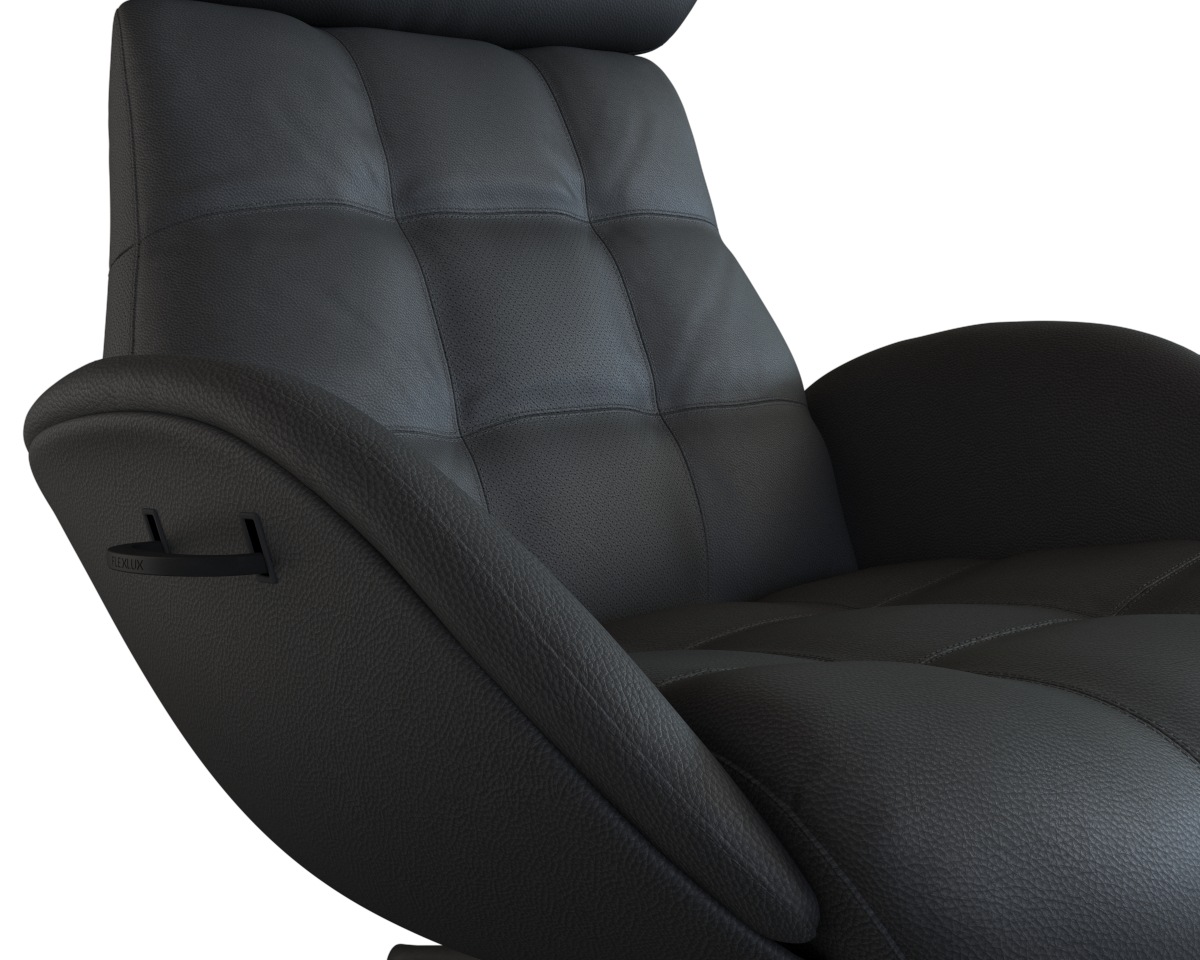 FLEXLUX Relaxsessel »Chester, Funktionssessel, Hoher Komfort, Scandi, Drehbar«, Premium Komfort, Rücken- und Kopfteilverstellung, Drehbar, Fuß Schwarz