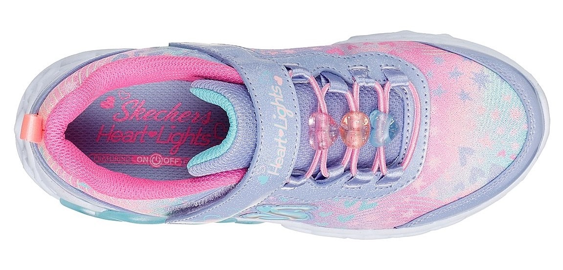 Skechers Sneaker »INFINITE HEART LIGHTS«, Klettschuh mit Blinkfunktion, Größenschablone zum Download