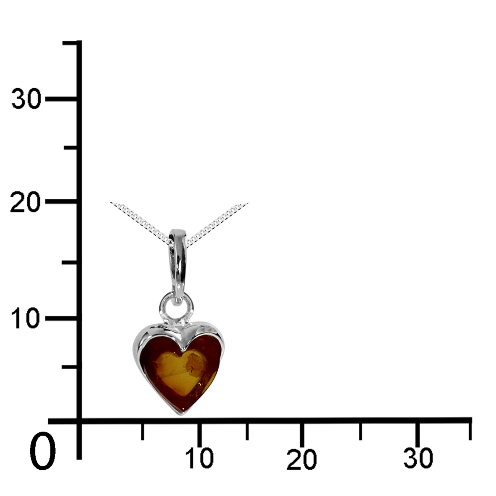 OSTSEE-SCHMUCK Kette mit Anhänger »- Herz - Silber 925/000 - Bernstein«