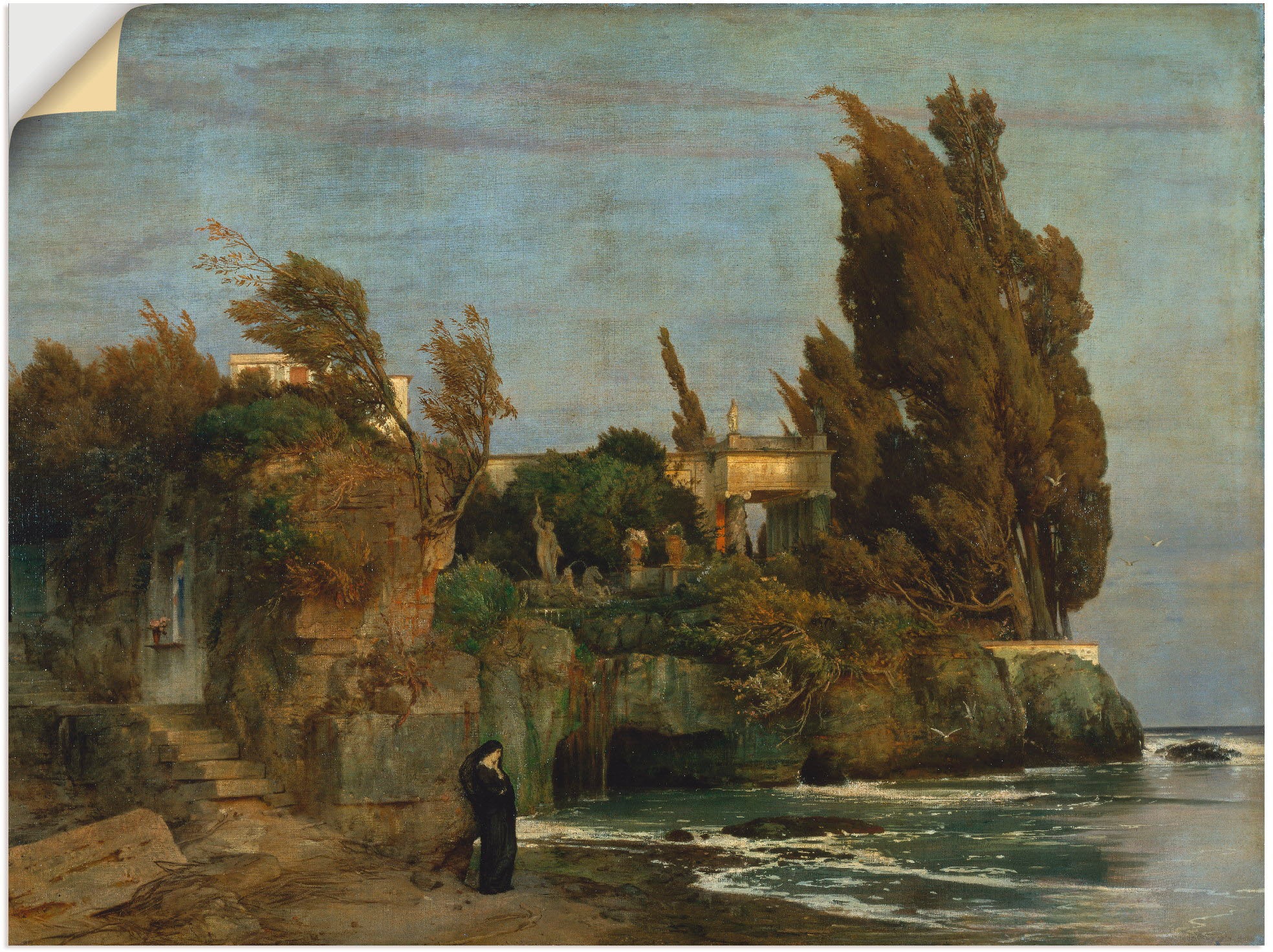 Artland Wandbild »Villa am Meer. 2. Fassung. 1865«, Küste, (1 St.), in vielen Größen & Produktarten -Leinwandbild, Poster, Wandaufkleber / Wandtattoo auch für Badezimmer geeignet