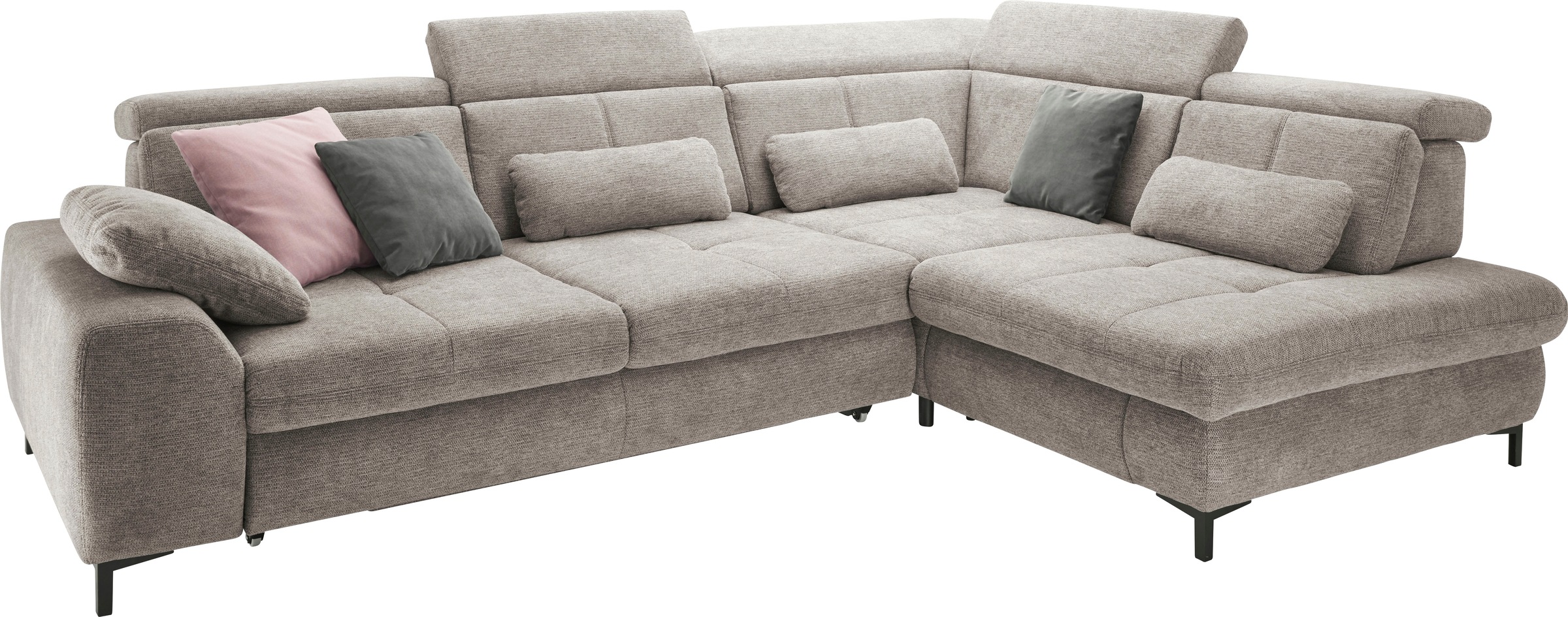 set one by Musterring Ecksofa Kaltschaumpolsterung, Flachgewebe, whlw. mit Funktionen, Sitzhöhe 49