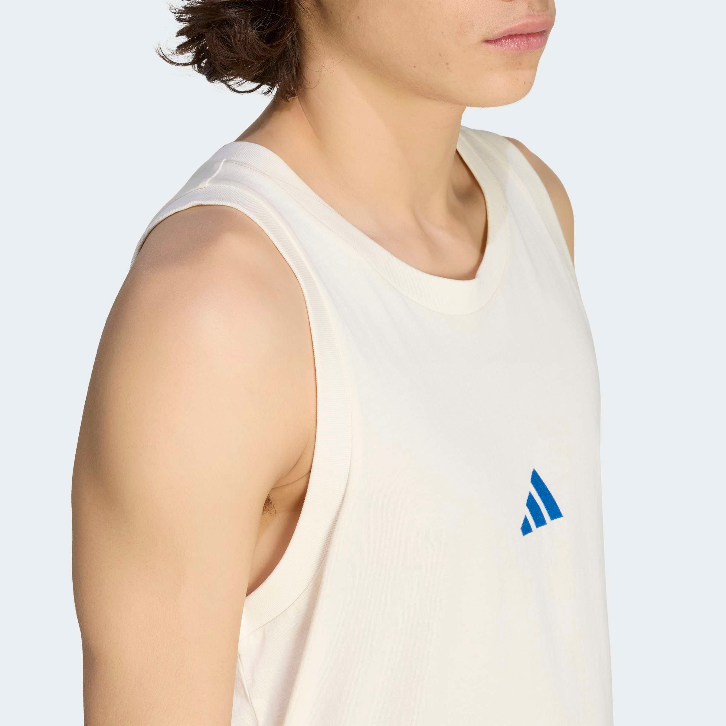 adidas Sportswear Tanktop »M SL TANK« ohne Verschluss, aus Baumwolle, mit Rundhalsausschnitt