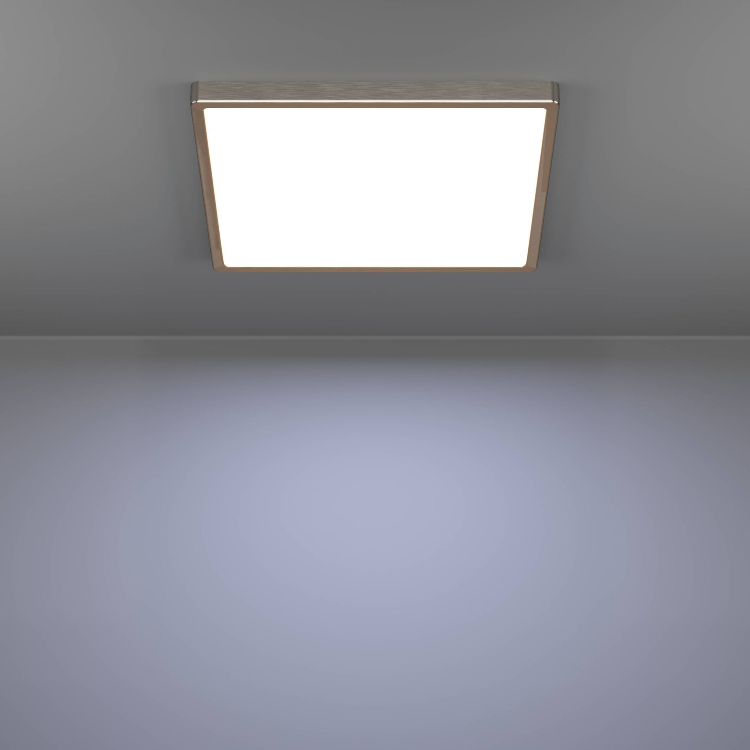 EGLO Aufbauleuchte »Fueva 6 Aufbaulampe, Metall und Kunststoff, silber, weiß, Deckenlampe« LED-Modul 1 Stk. Kaltweiß | Neutralweiß | Warmweiß Aufbauleuchte - L39 x B39 x H2,5 cm - nickel-matt - 17,5W inkl.